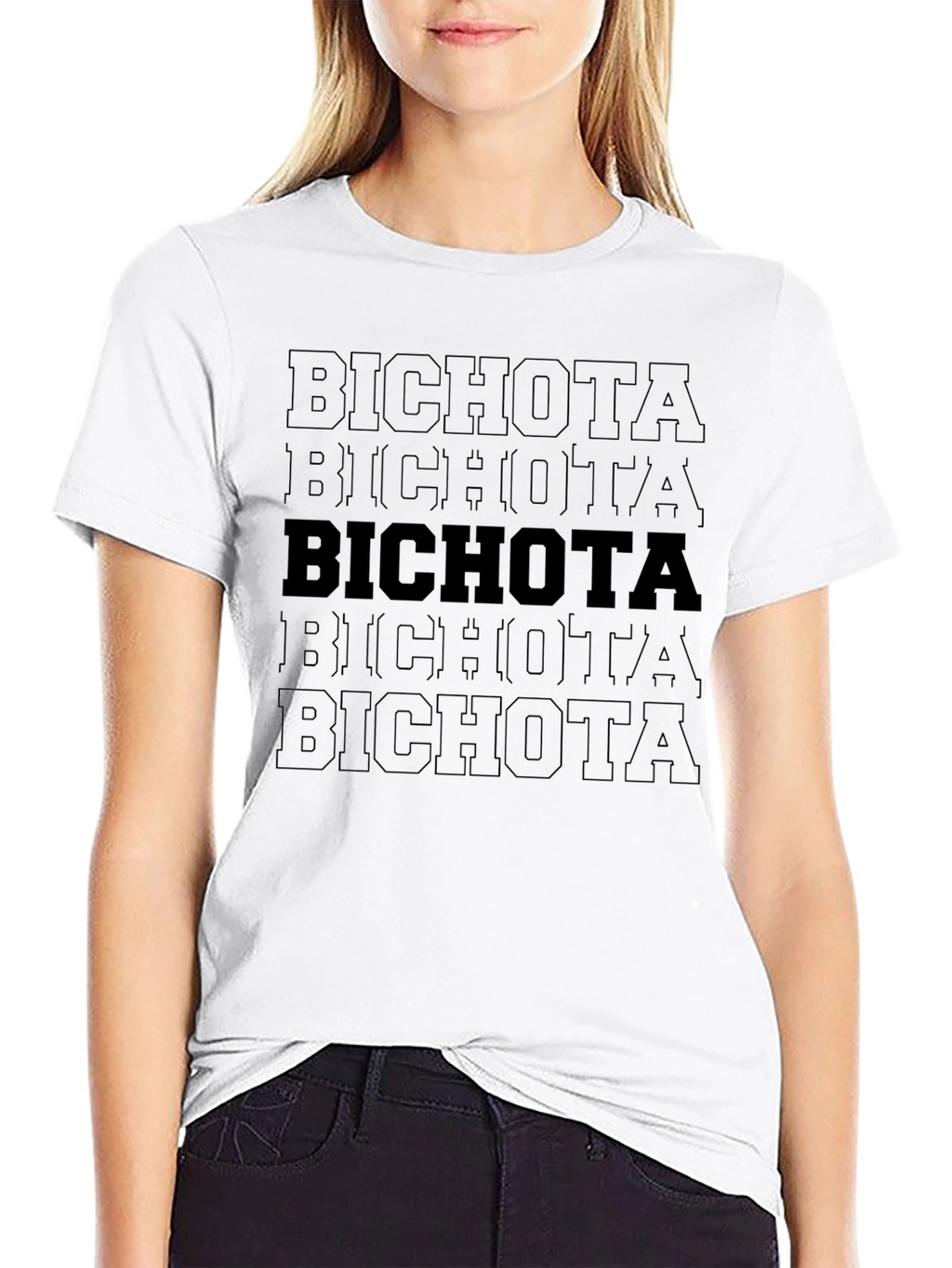 Bichota Graphic T-Shirt - Black Crew Neck Tee