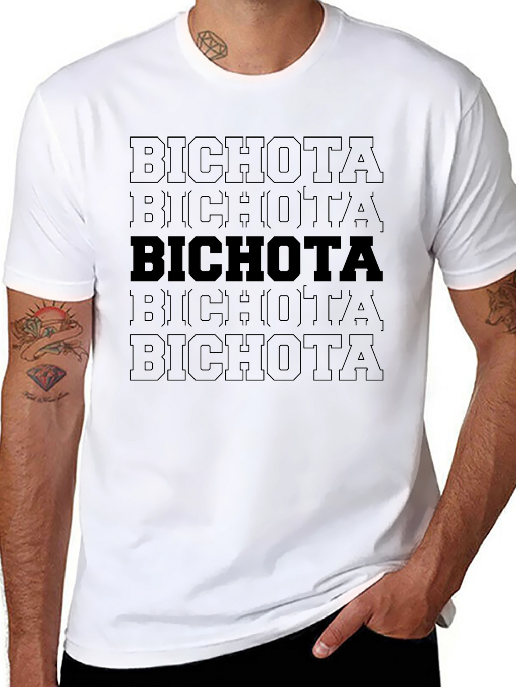 Bichota Graphic T-Shirt - Black Crew Neck Tee