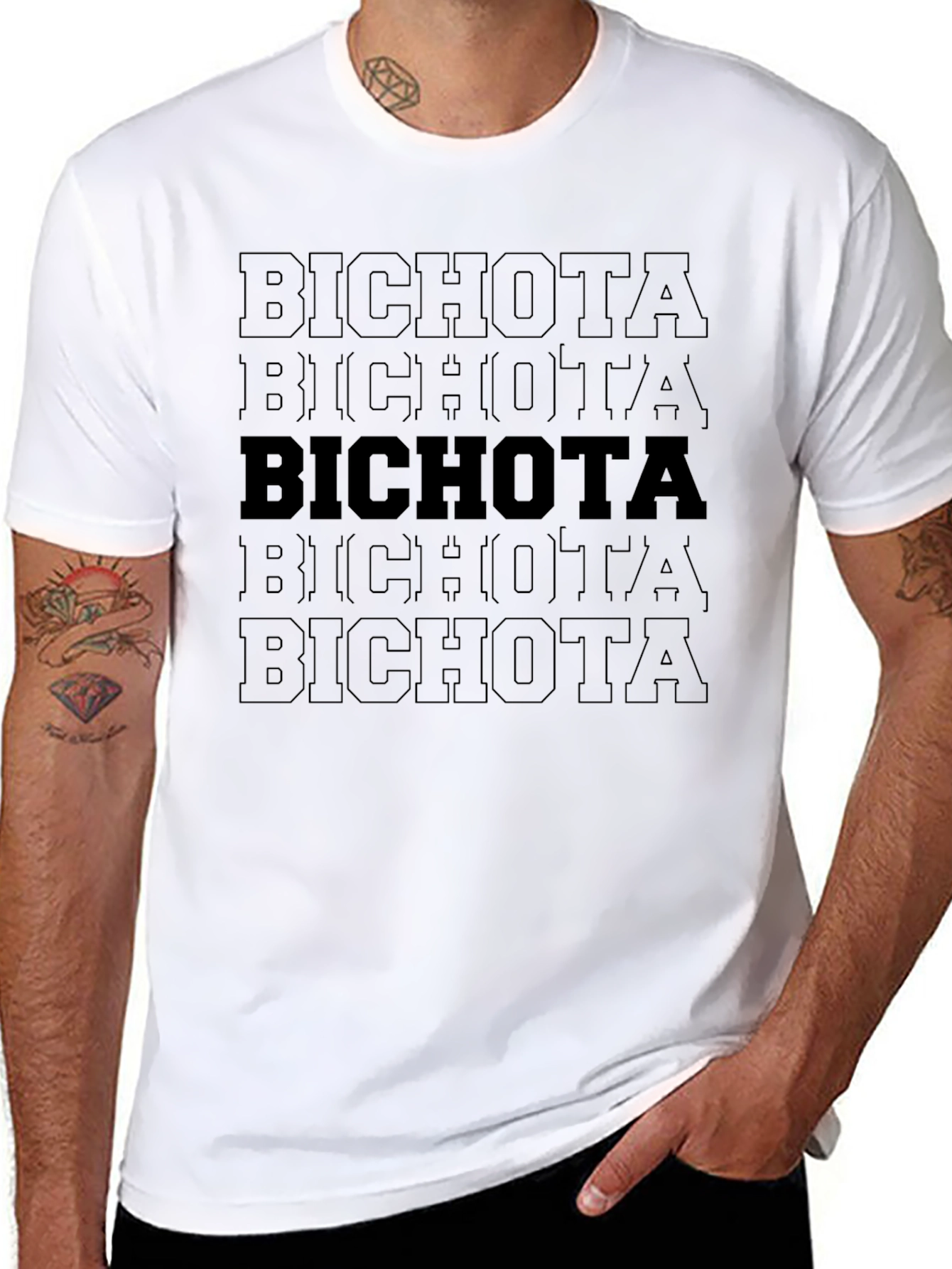 Bichota Graphic T-Shirt - Black Crew Neck Tee