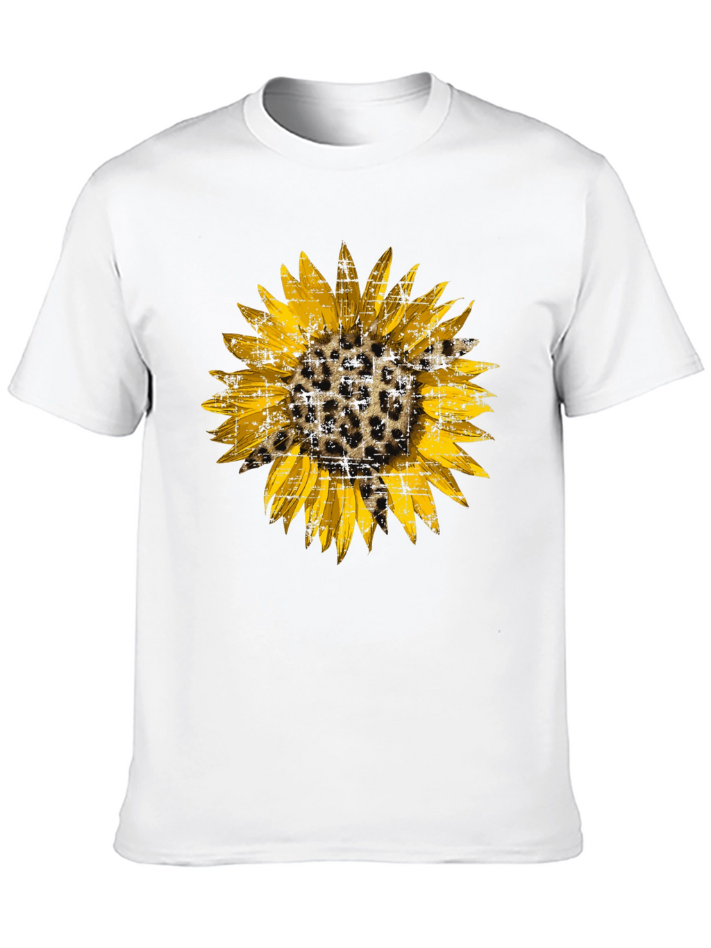 Leopard Sunflower Graphic Tee - Black