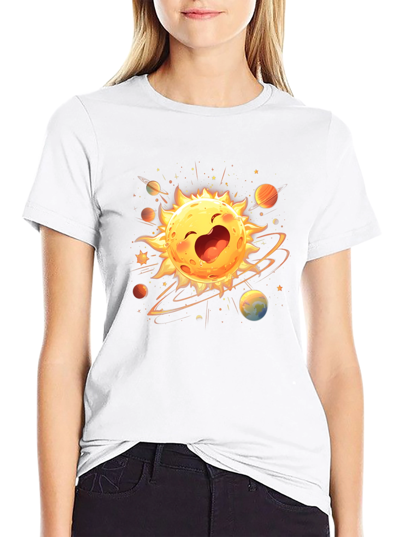 Happy Sun Planet Graphic T-Shirt