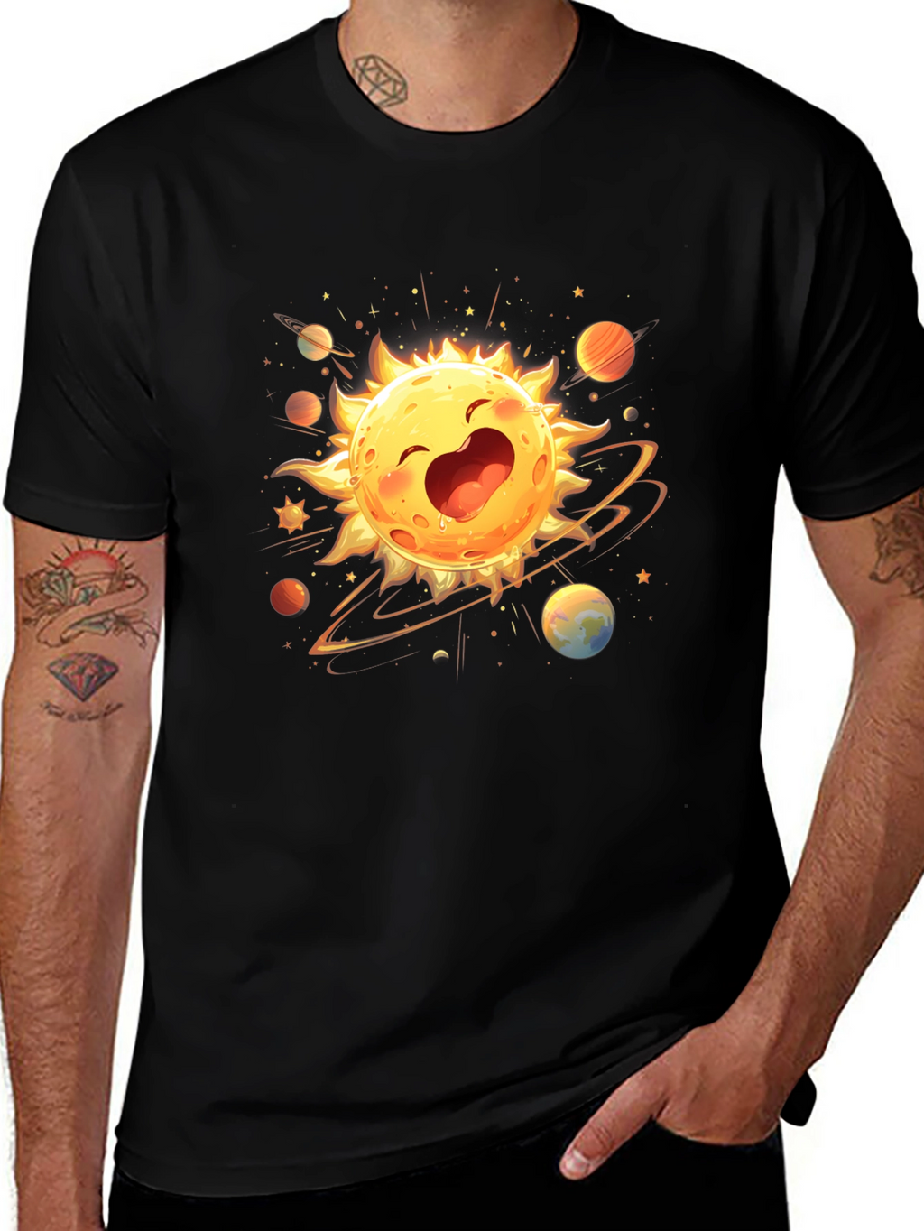 Happy Sun Planet Graphic T-Shirt