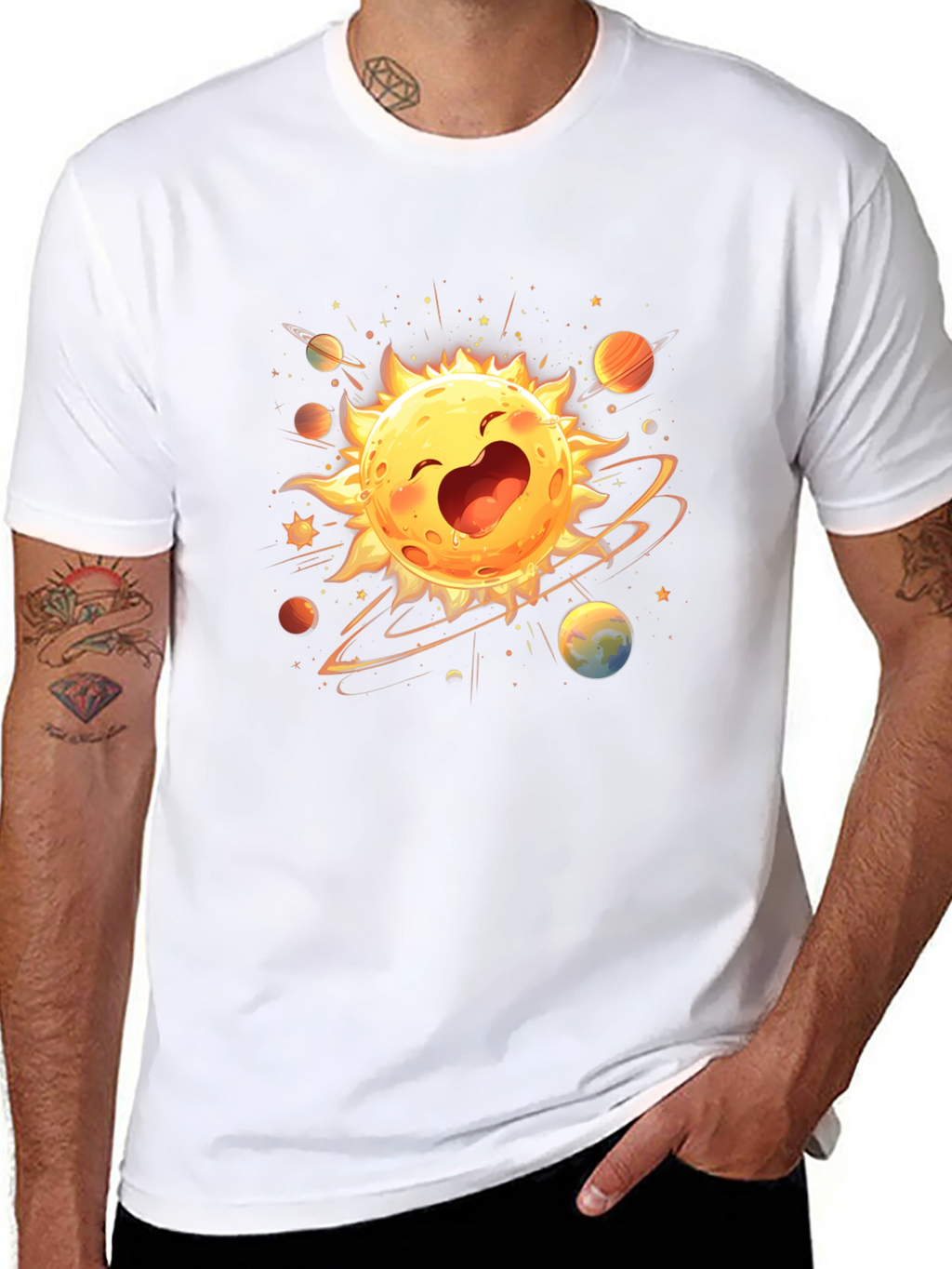 Happy Sun Planet Graphic T-Shirt