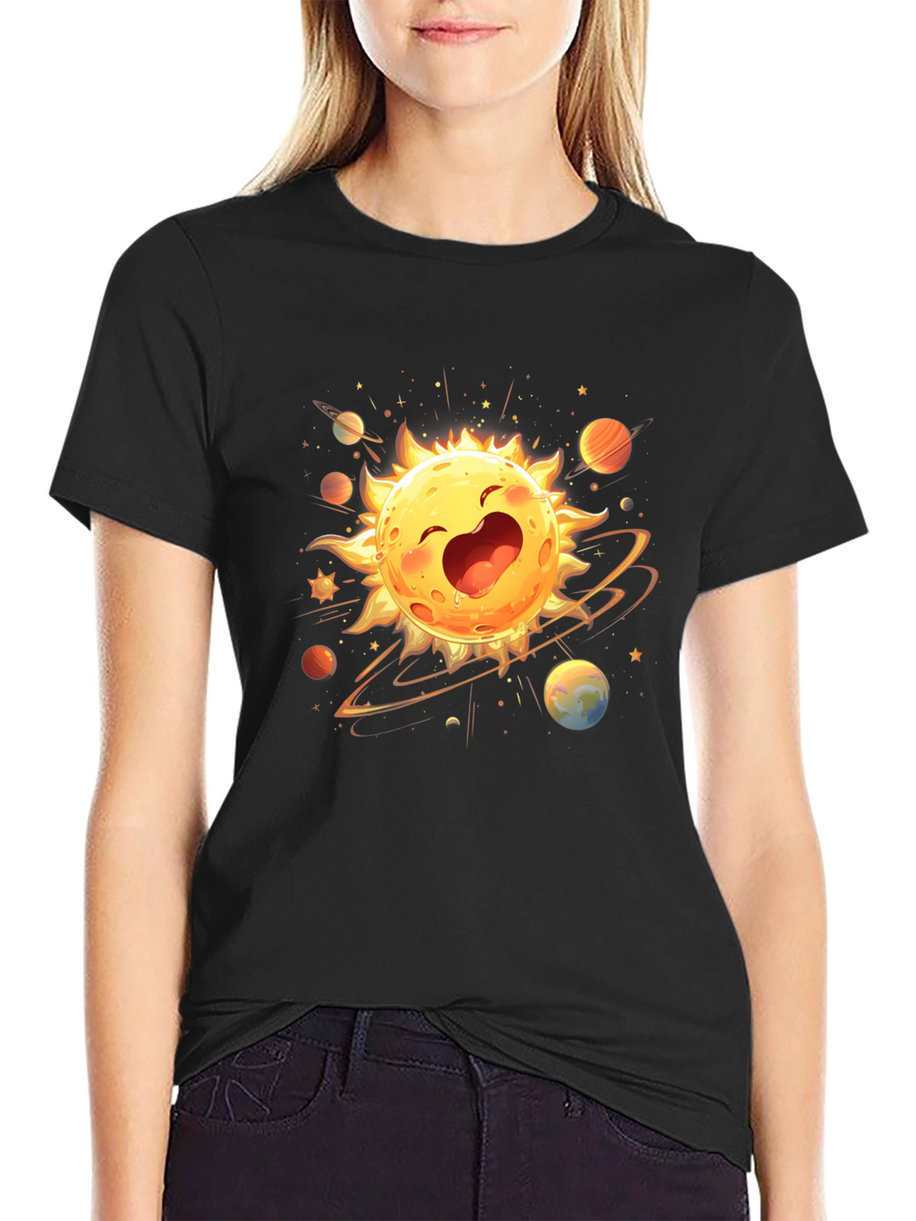 Happy Sun Planet Graphic T-Shirt