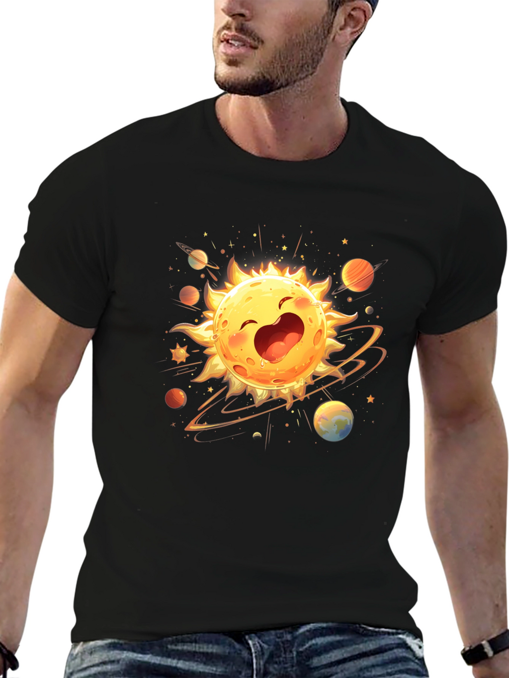 Happy Sun Planet Graphic T-Shirt