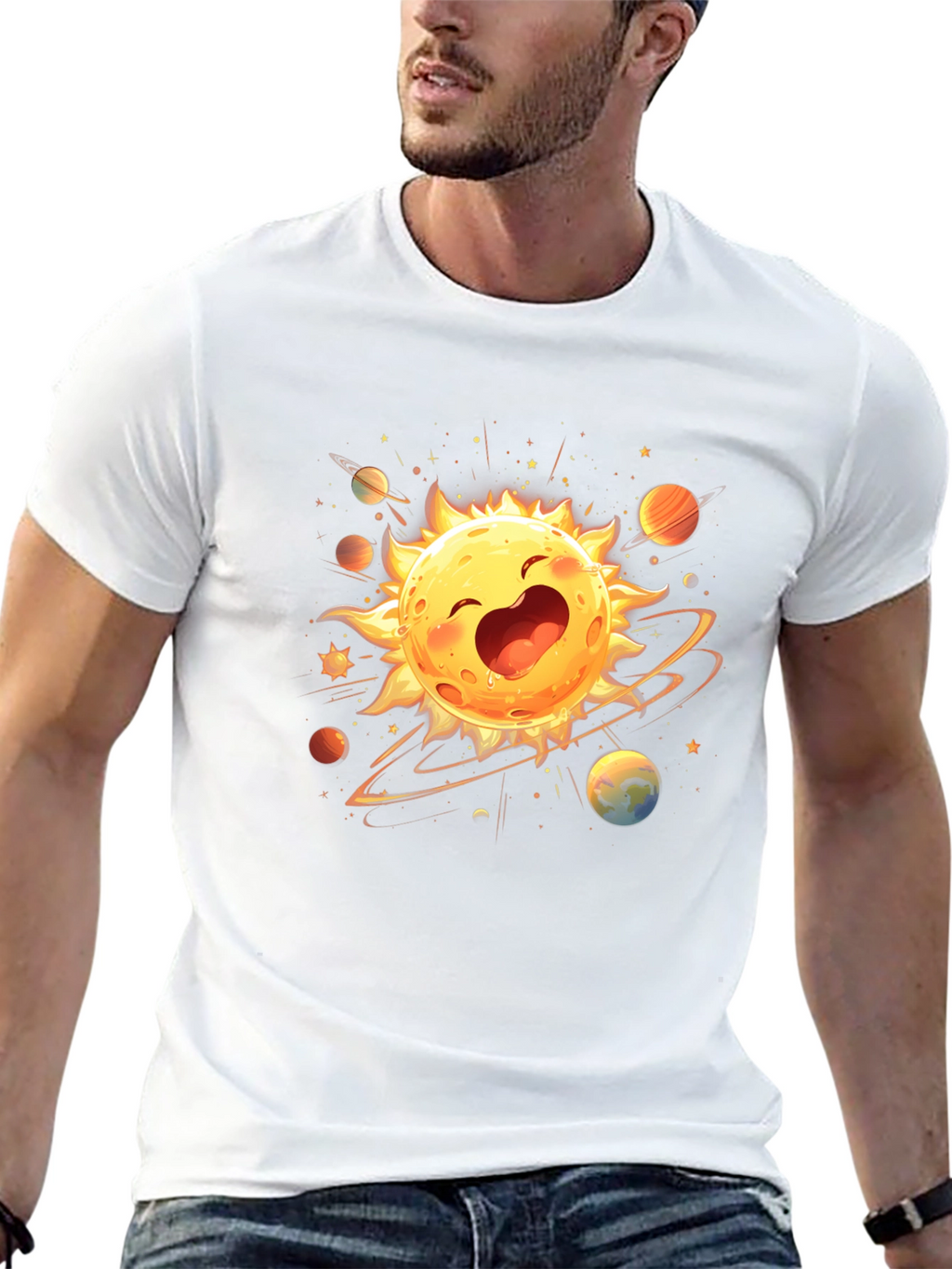 Happy Sun Planet Graphic T-Shirt