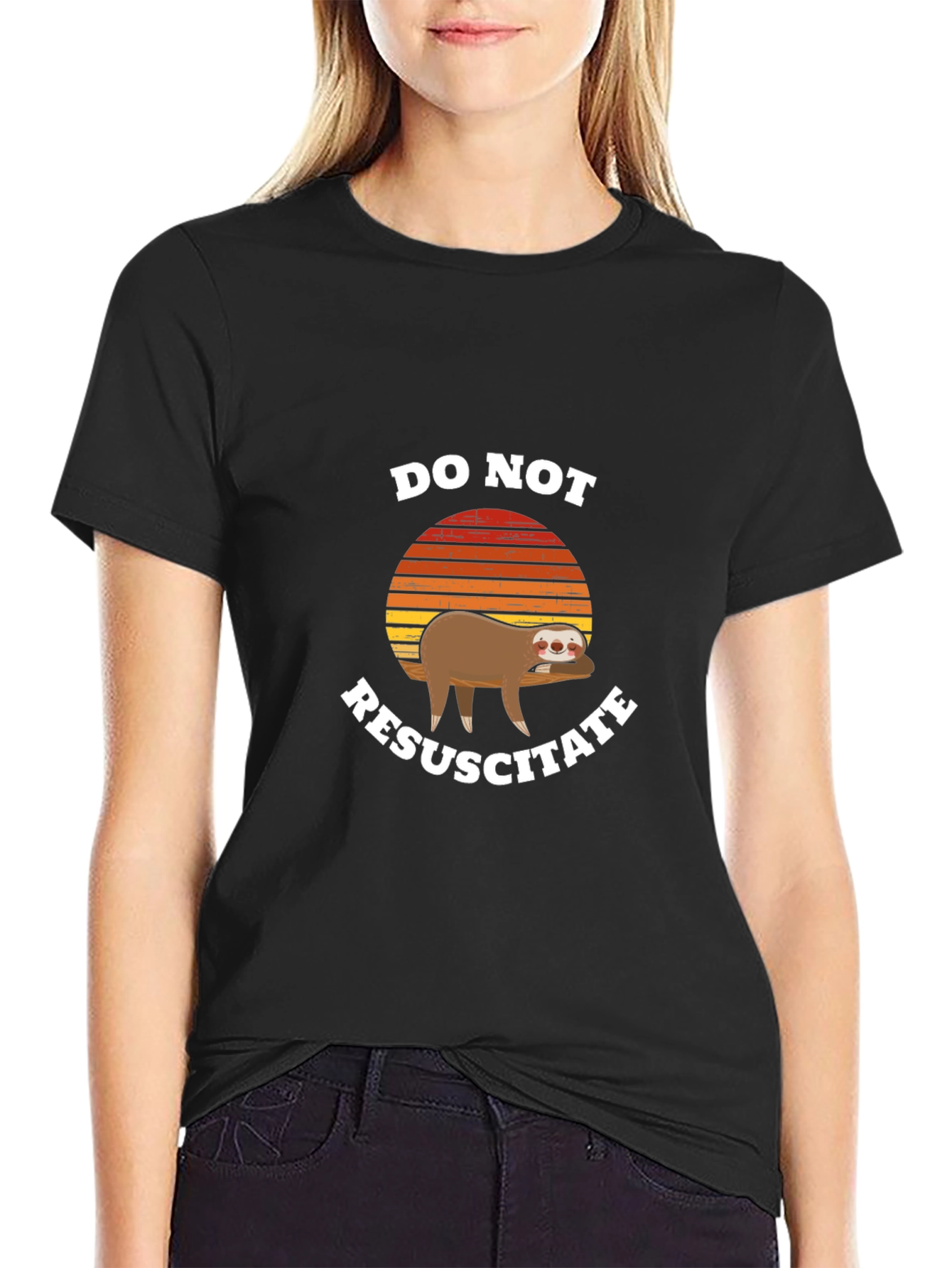 Do Not Resuscitate Sloth Graphic T-Shirt