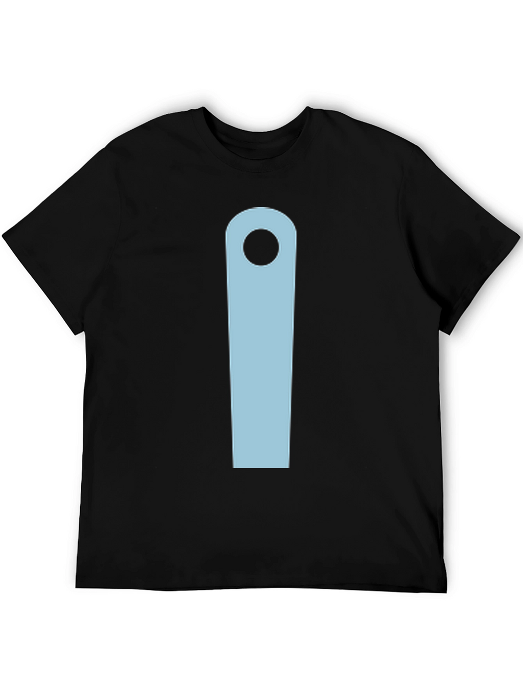 Minimalist Black T-Shirt with Light Blue Design