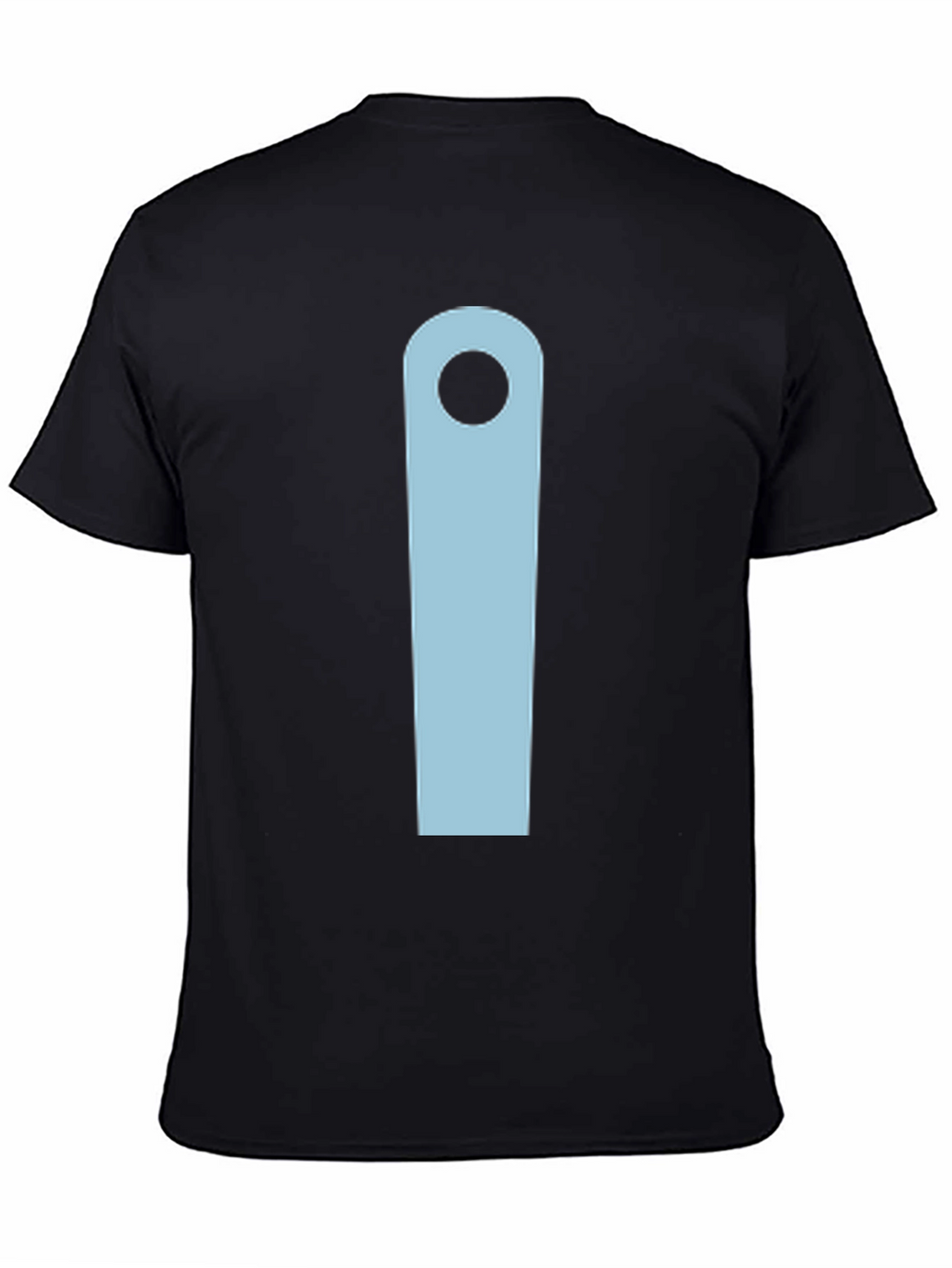 Minimalist Black T-Shirt with Light Blue Design