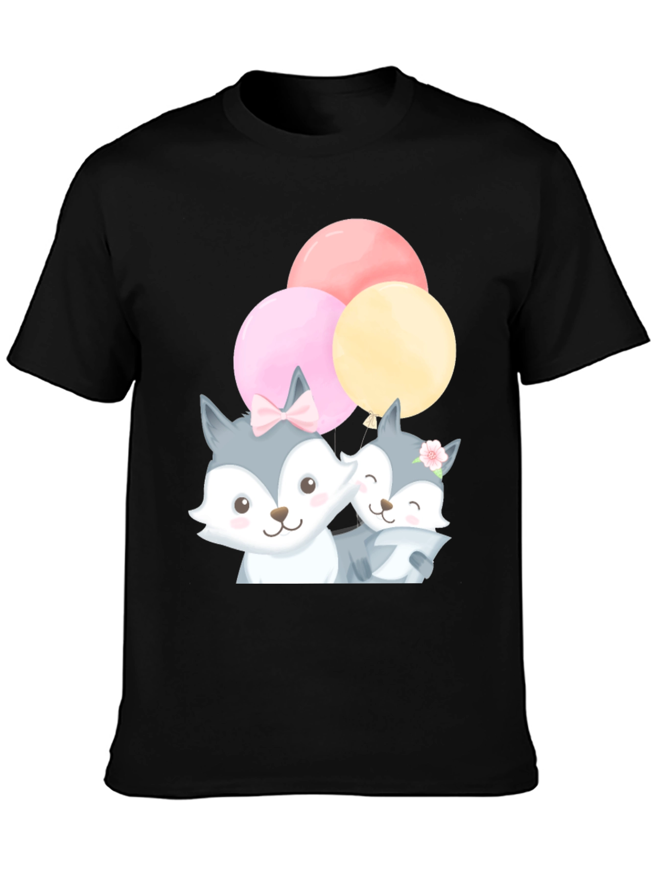 Cute Cartoon Fox Balloons T-Shirt