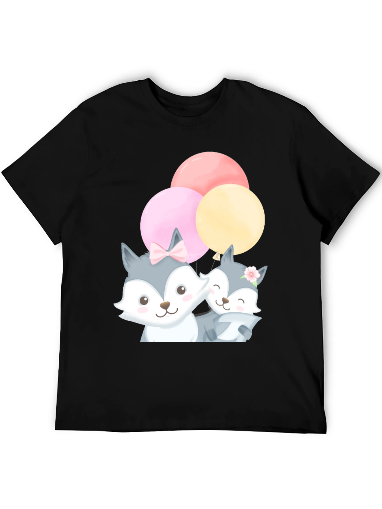 Cute Cartoon Fox Balloons T-Shirt