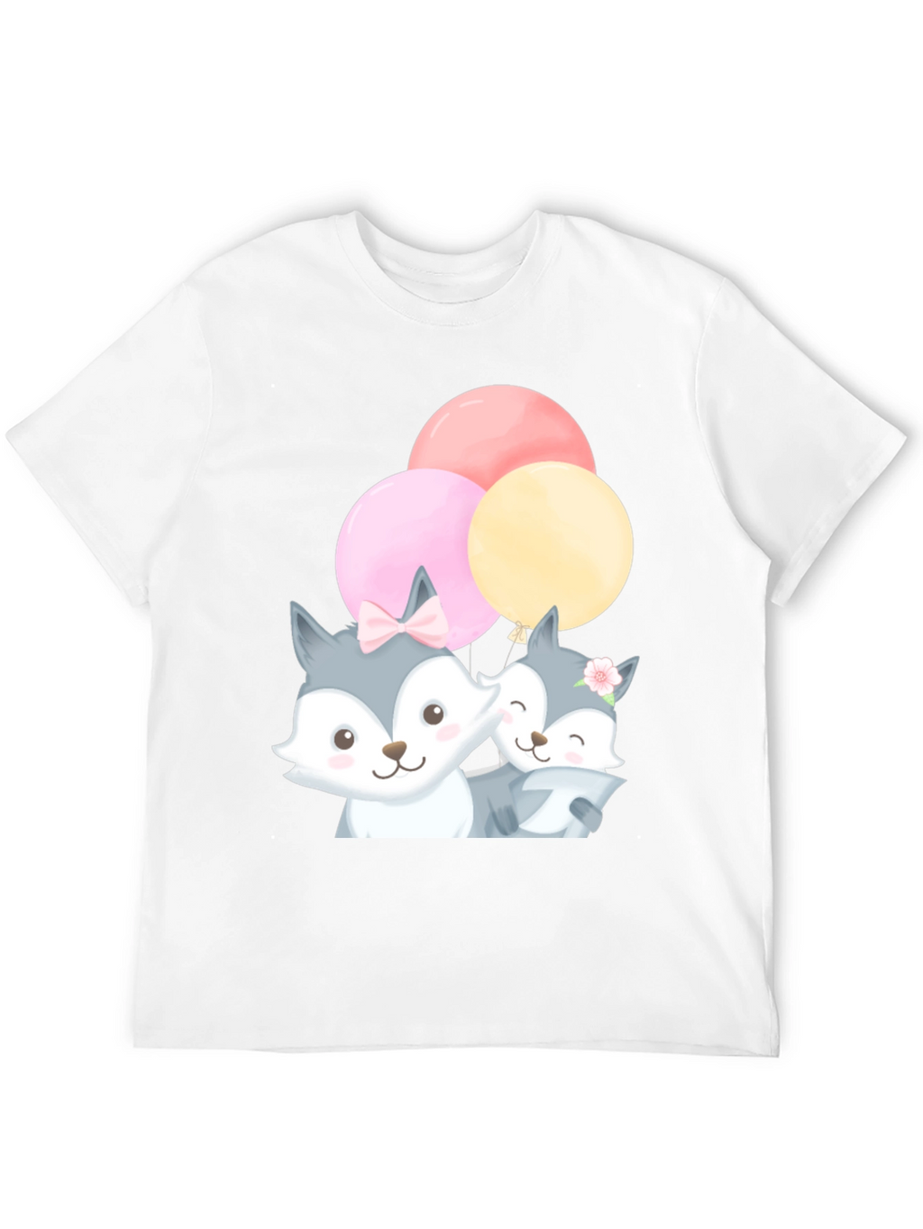 Cute Cartoon Fox Balloons T-Shirt