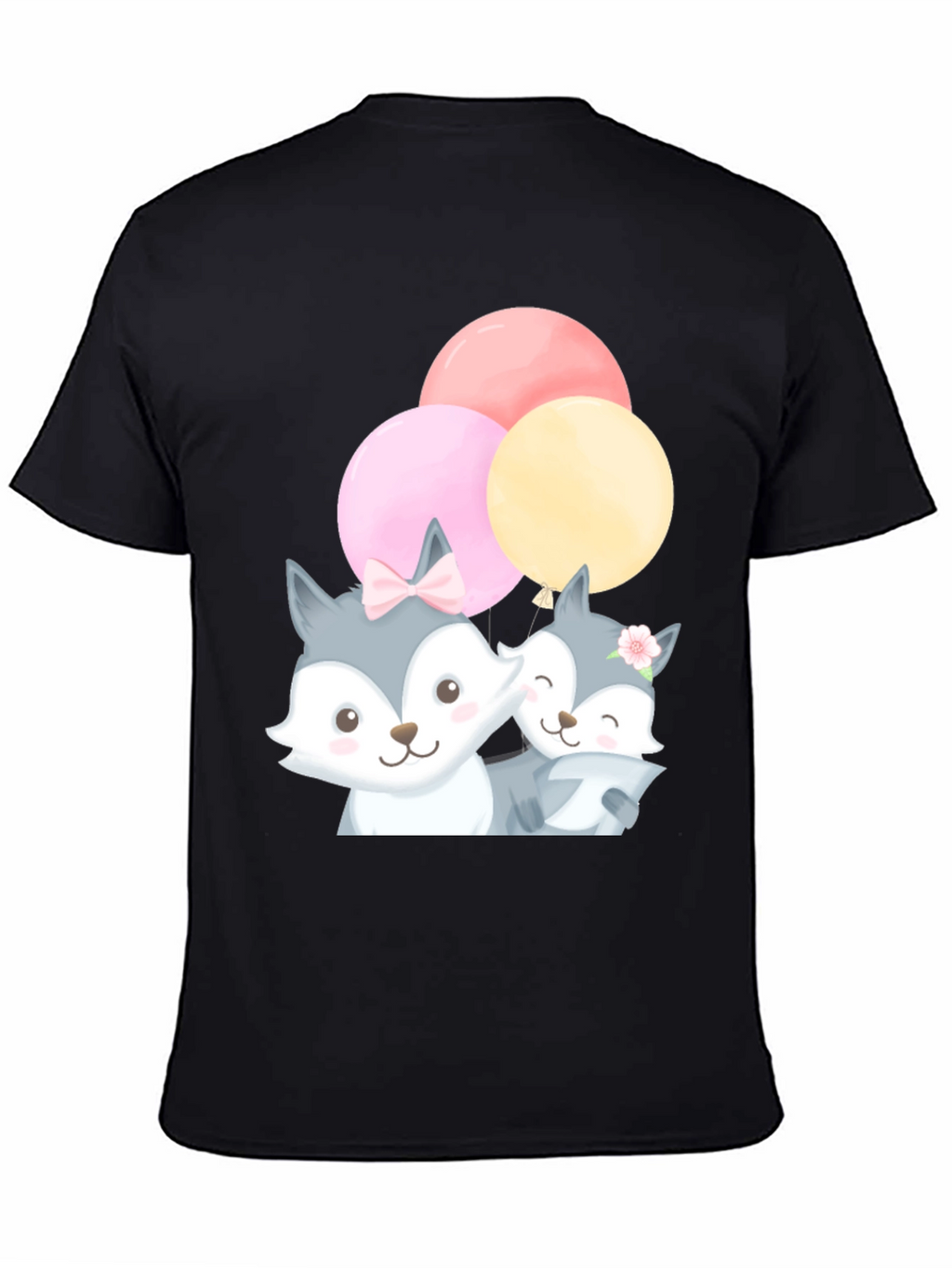 Cute Cartoon Fox Balloons T-Shirt