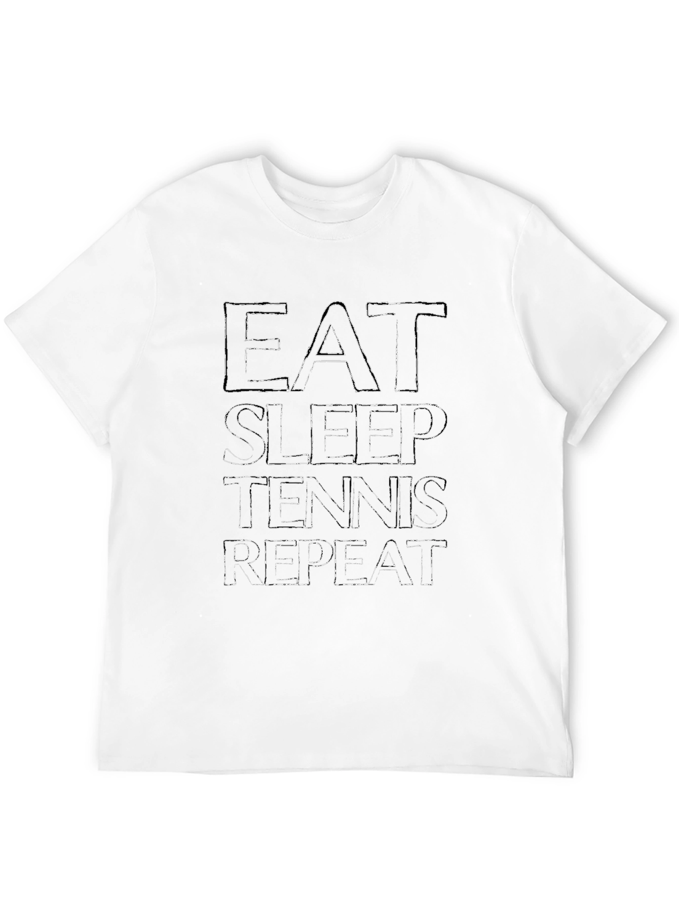 Eat Sleep Tennis Repeat Black Graphic Tee