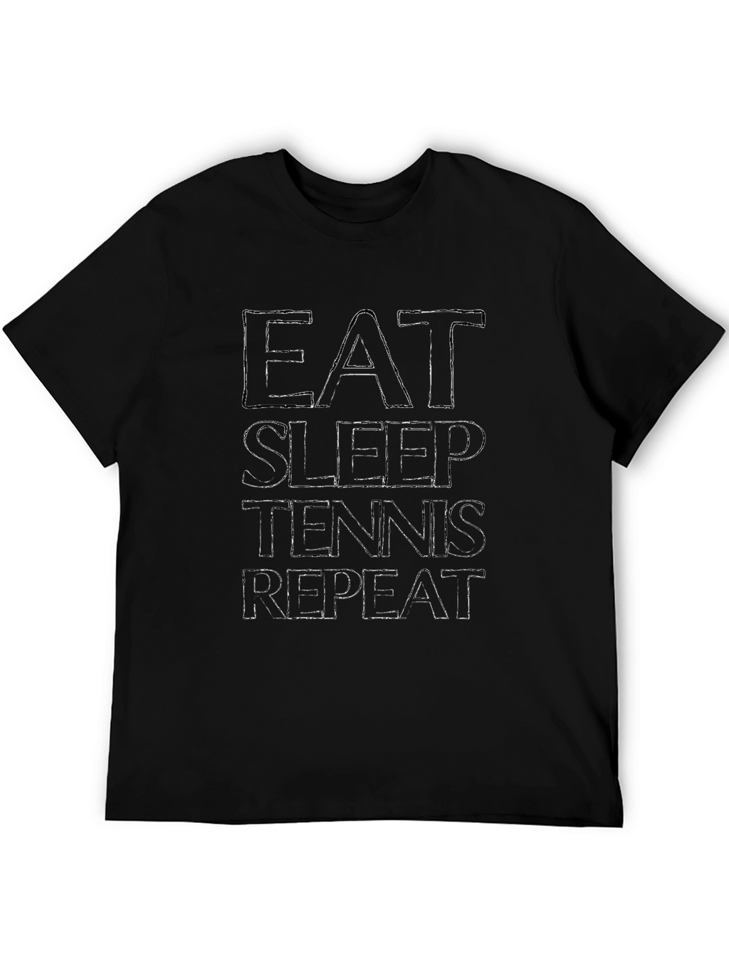 Eat Sleep Tennis Repeat Black Graphic Tee