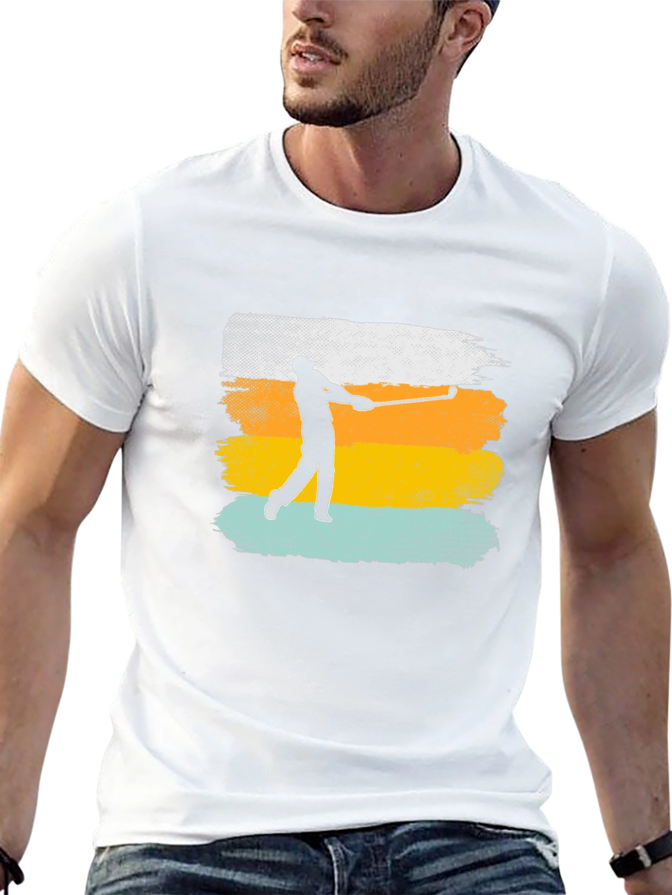 Golfer Silhouette Retro T-Shirt