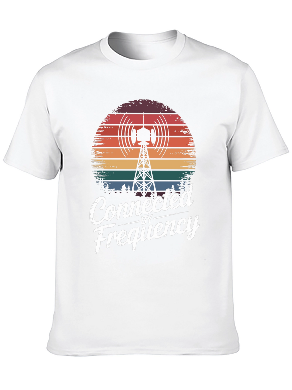 Connected by Frequency Tee - Retro Radio Tower Design