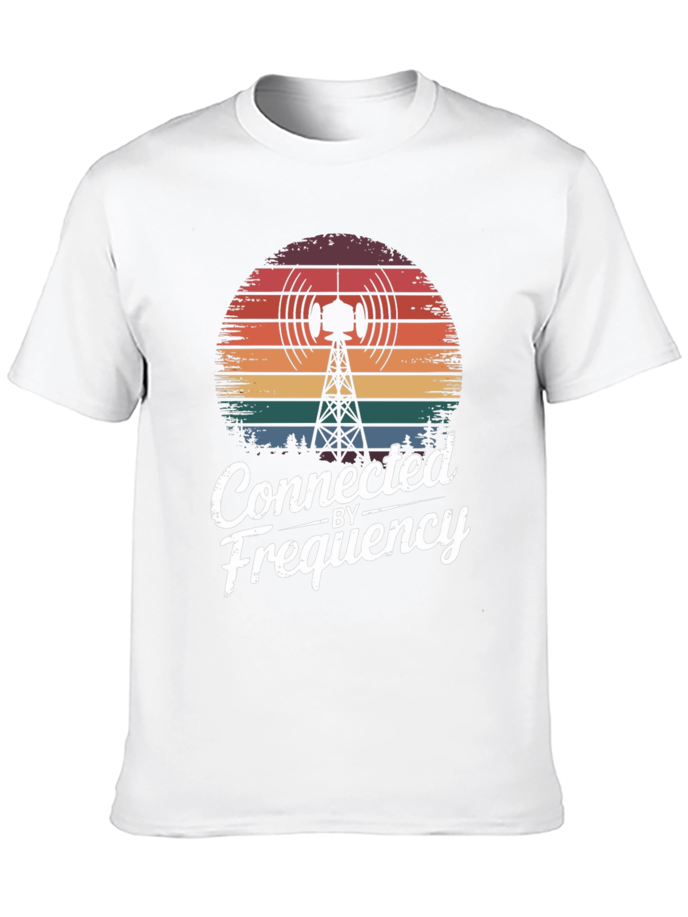 Connected by Frequency Tee - Retro Radio Tower Design