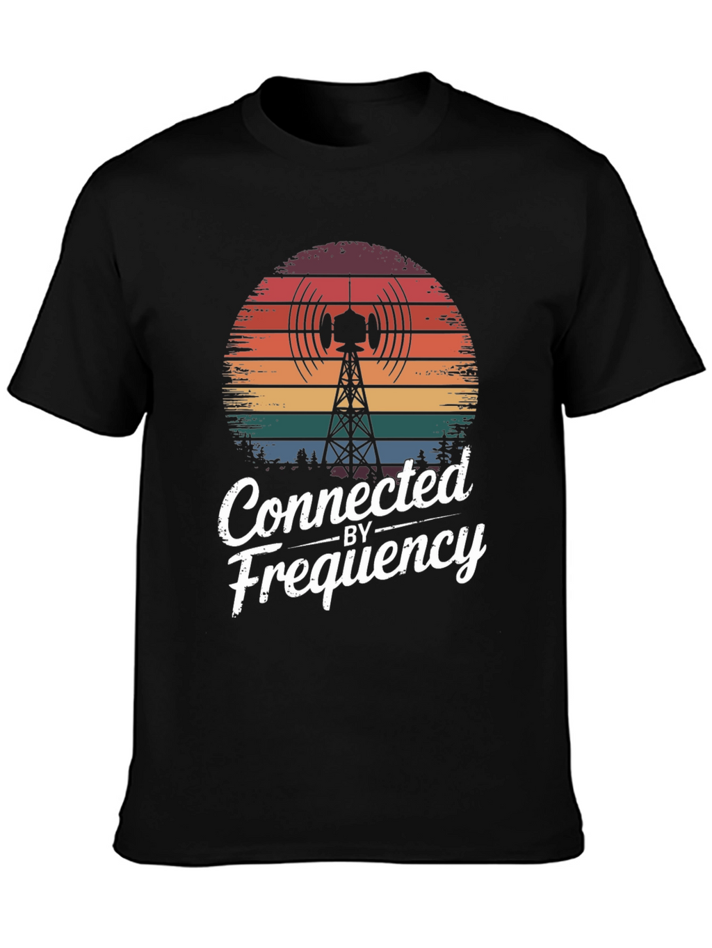 Connected by Frequency Tee - Retro Radio Tower Design