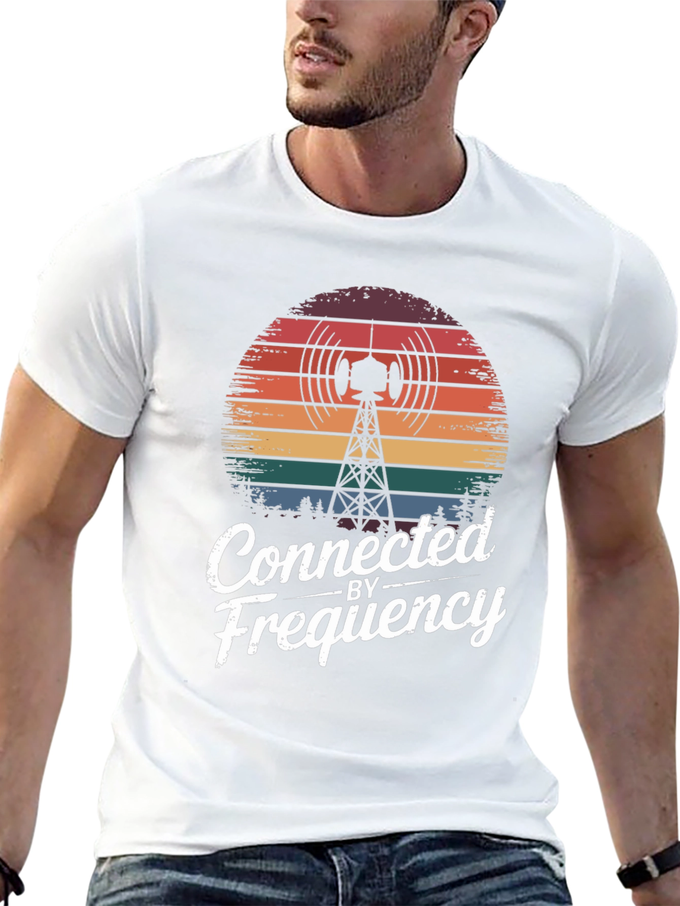 Connected by Frequency Tee - Retro Radio Tower Design