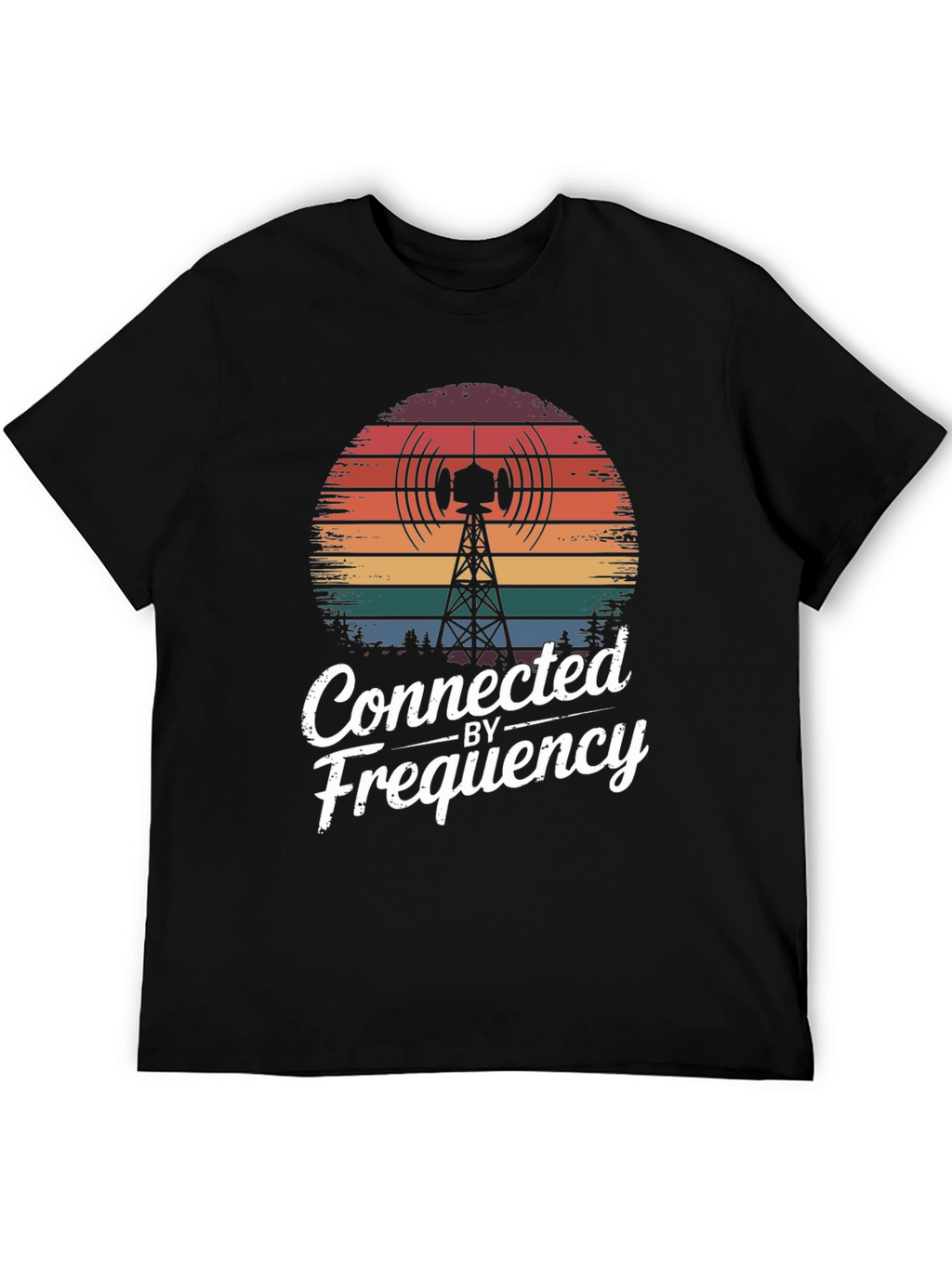 Connected by Frequency Tee - Retro Radio Tower Design
