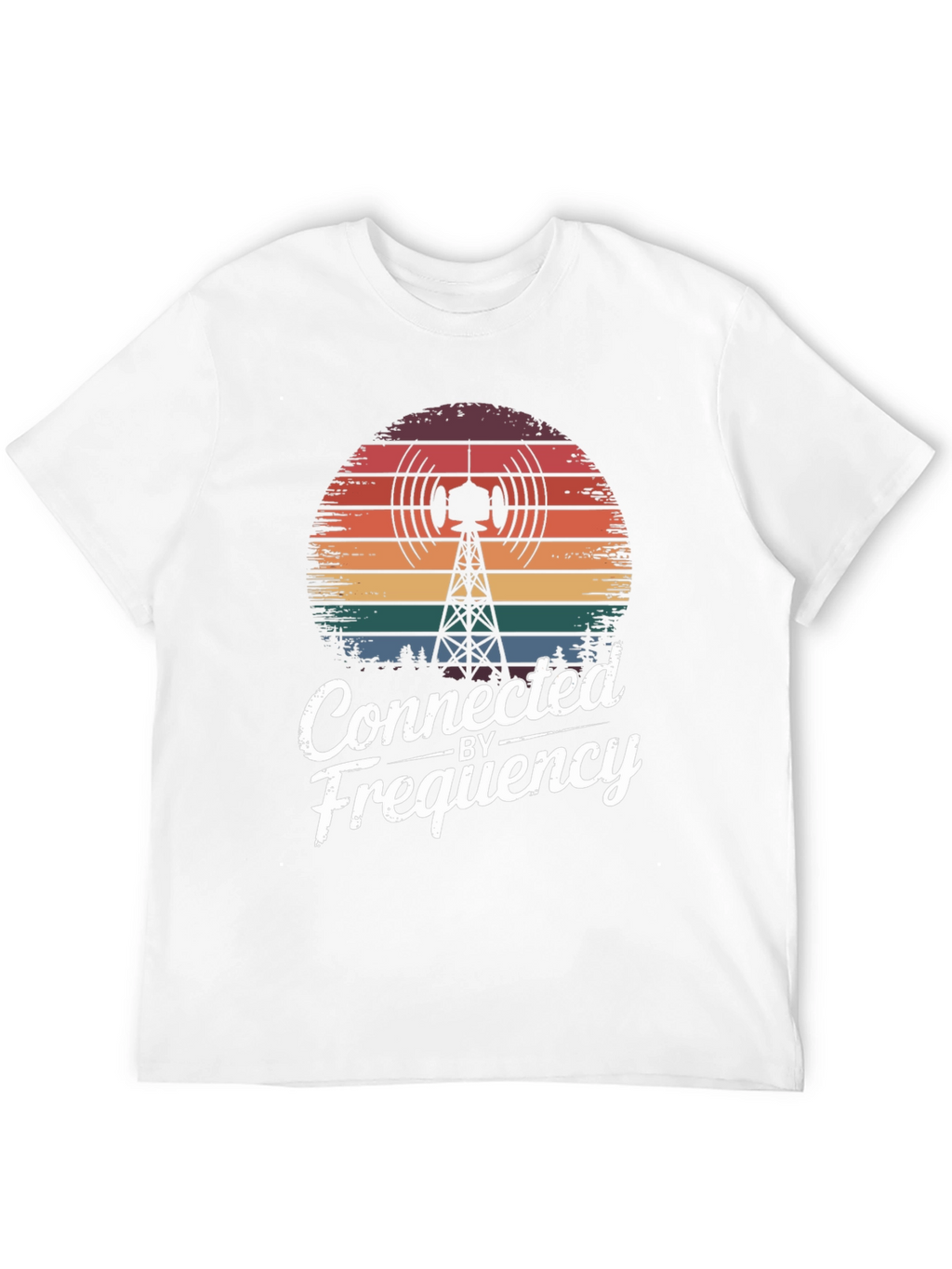 Connected by Frequency Tee - Retro Radio Tower Design