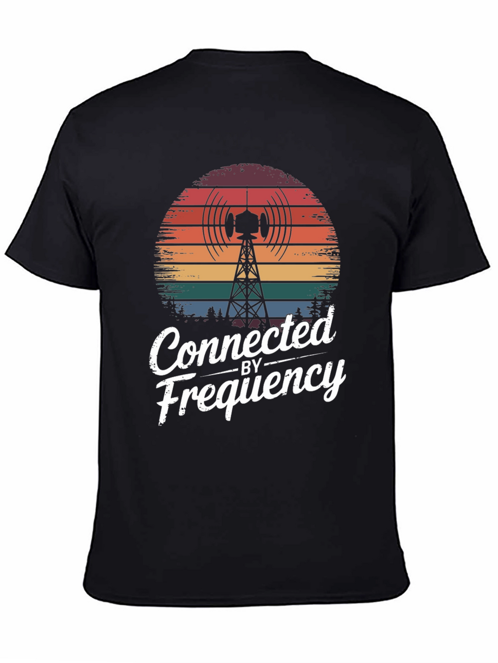 Connected by Frequency Tee - Retro Radio Tower Design