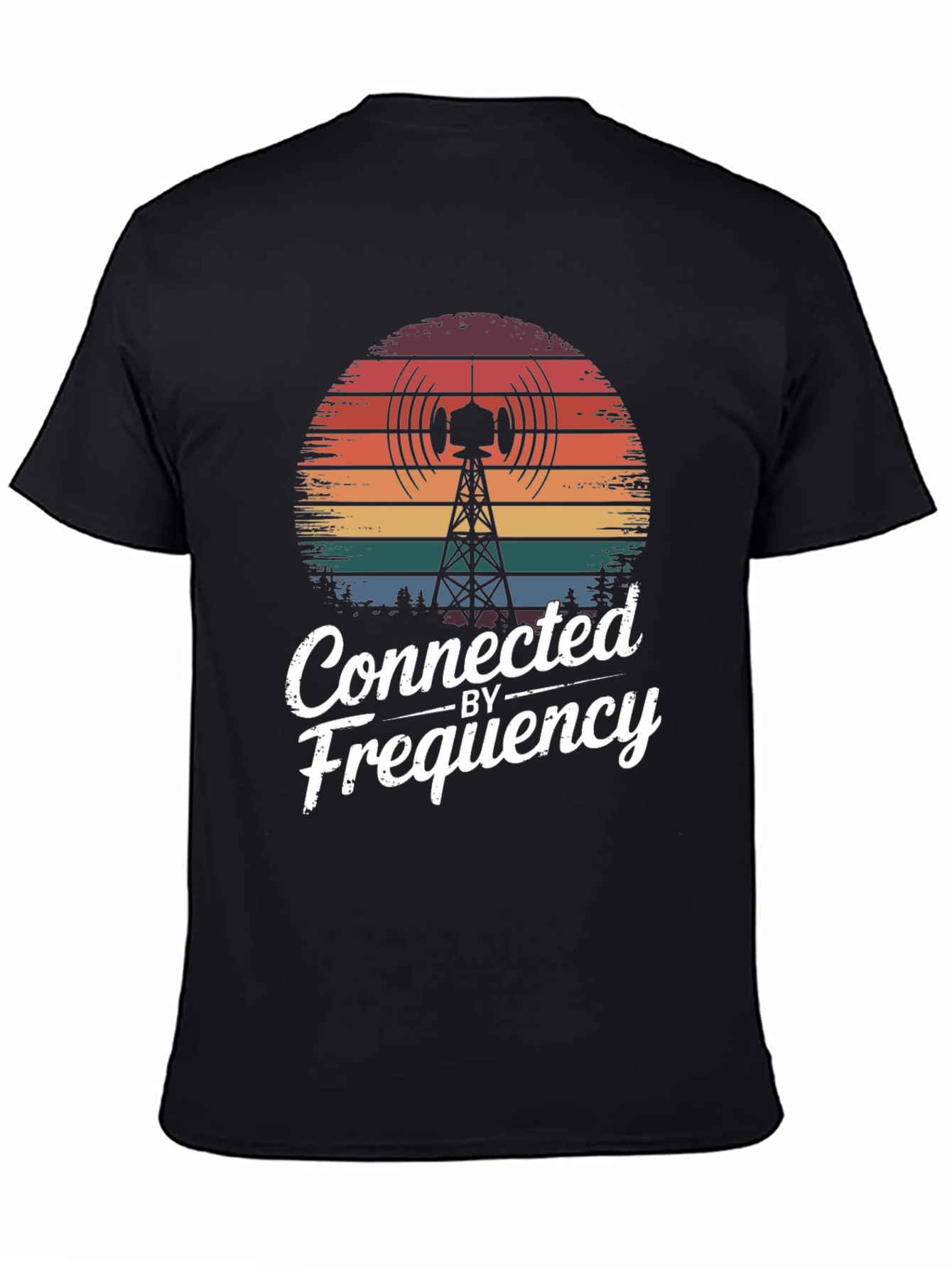 Connected by Frequency Tee - Retro Radio Tower Design
