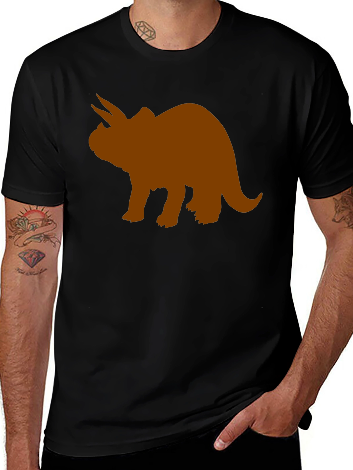 Triceratops Graphic Tee - Black