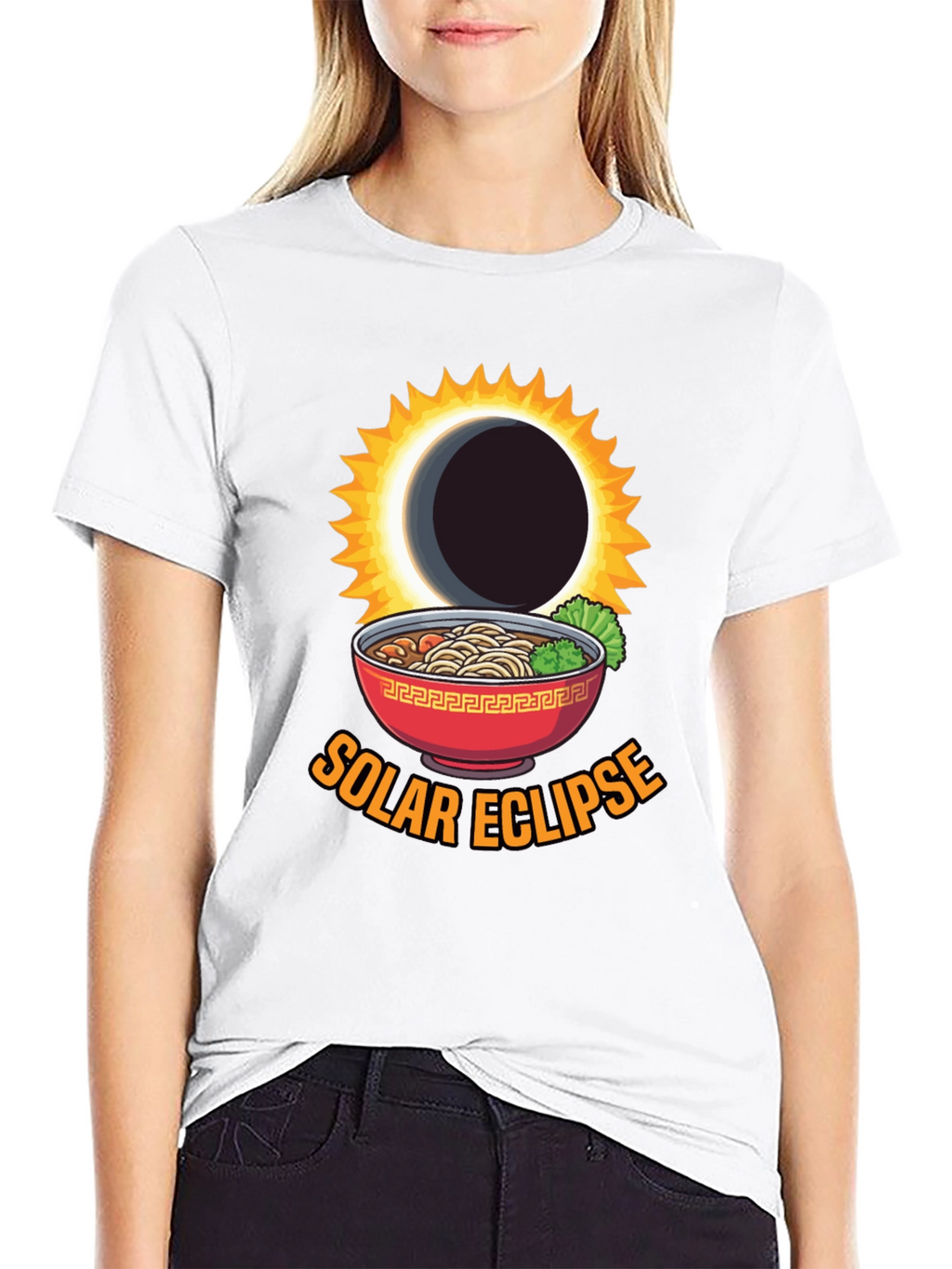 Solar Eclipse Ramen Funny Graphic Tee