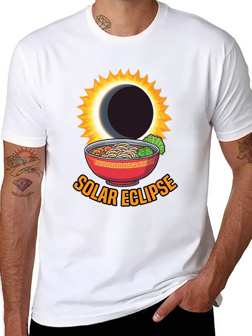 Solar Eclipse Ramen Funny Graphic Tee