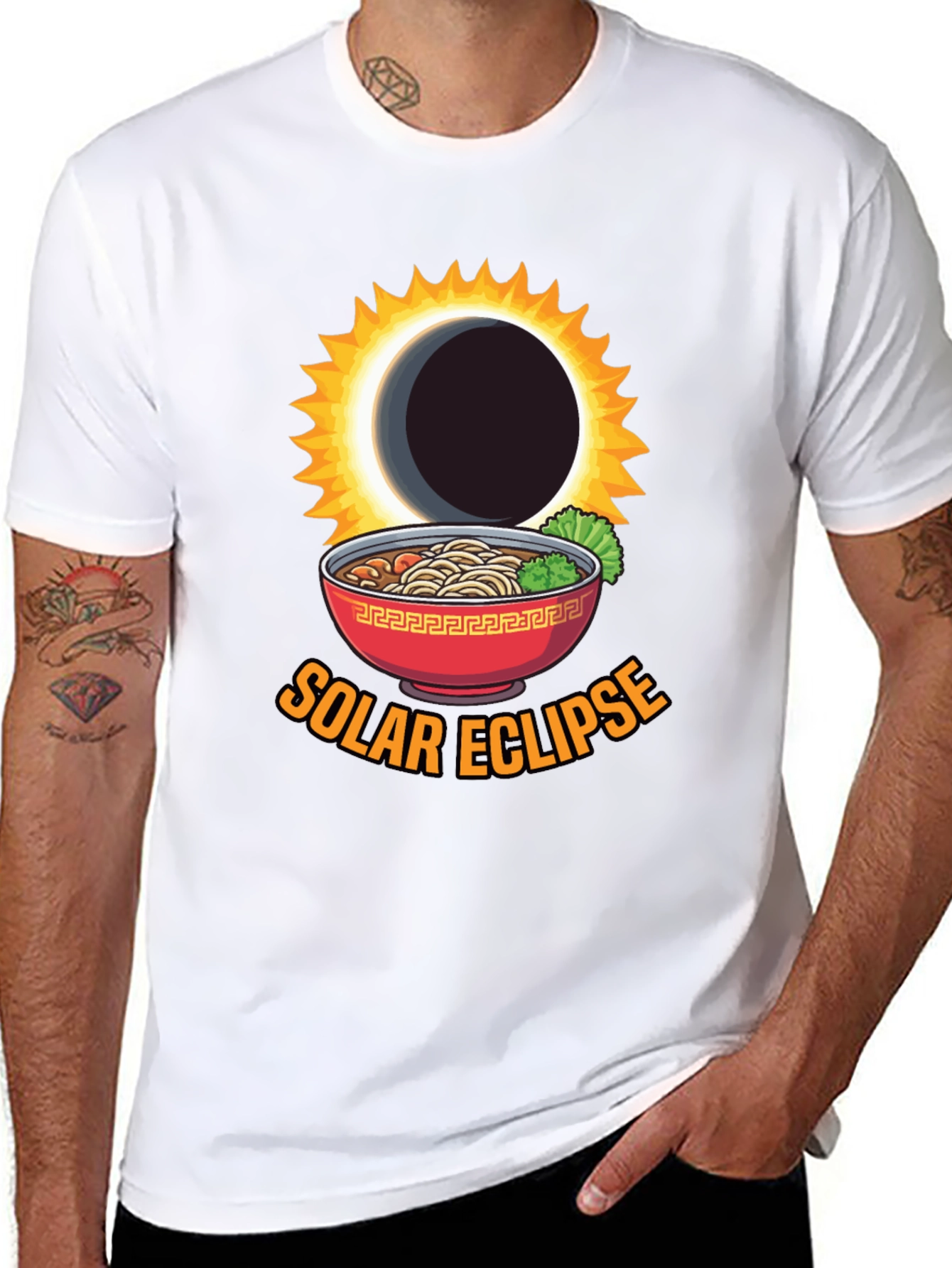 Solar Eclipse Ramen Funny Graphic Tee