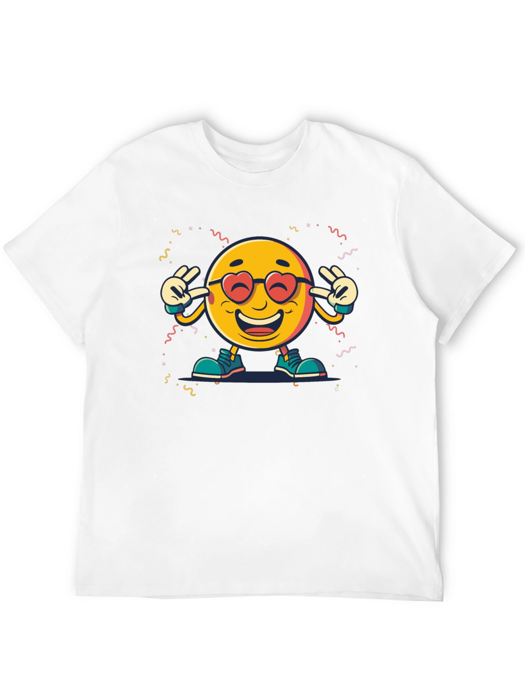 Emoji Graphic Print Black T-Shirt