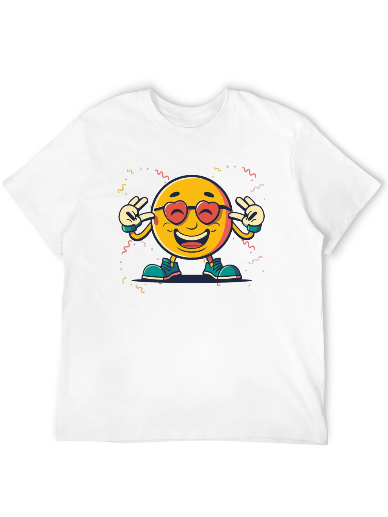 Emoji Graphic Print Black T-Shirt