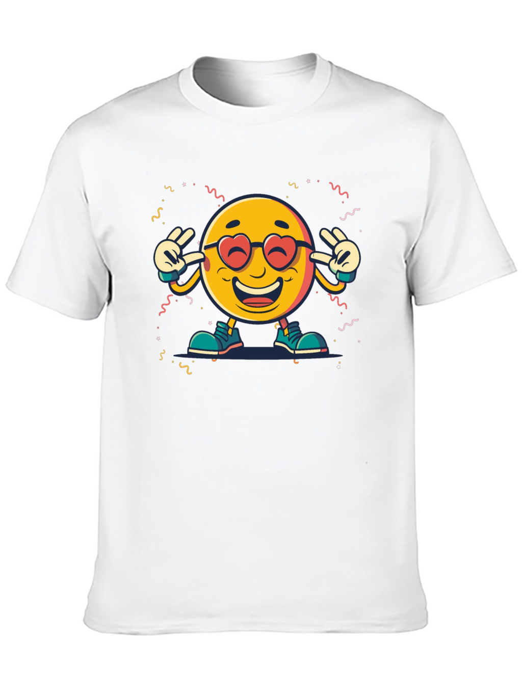Emoji Graphic Print Black T-Shirt