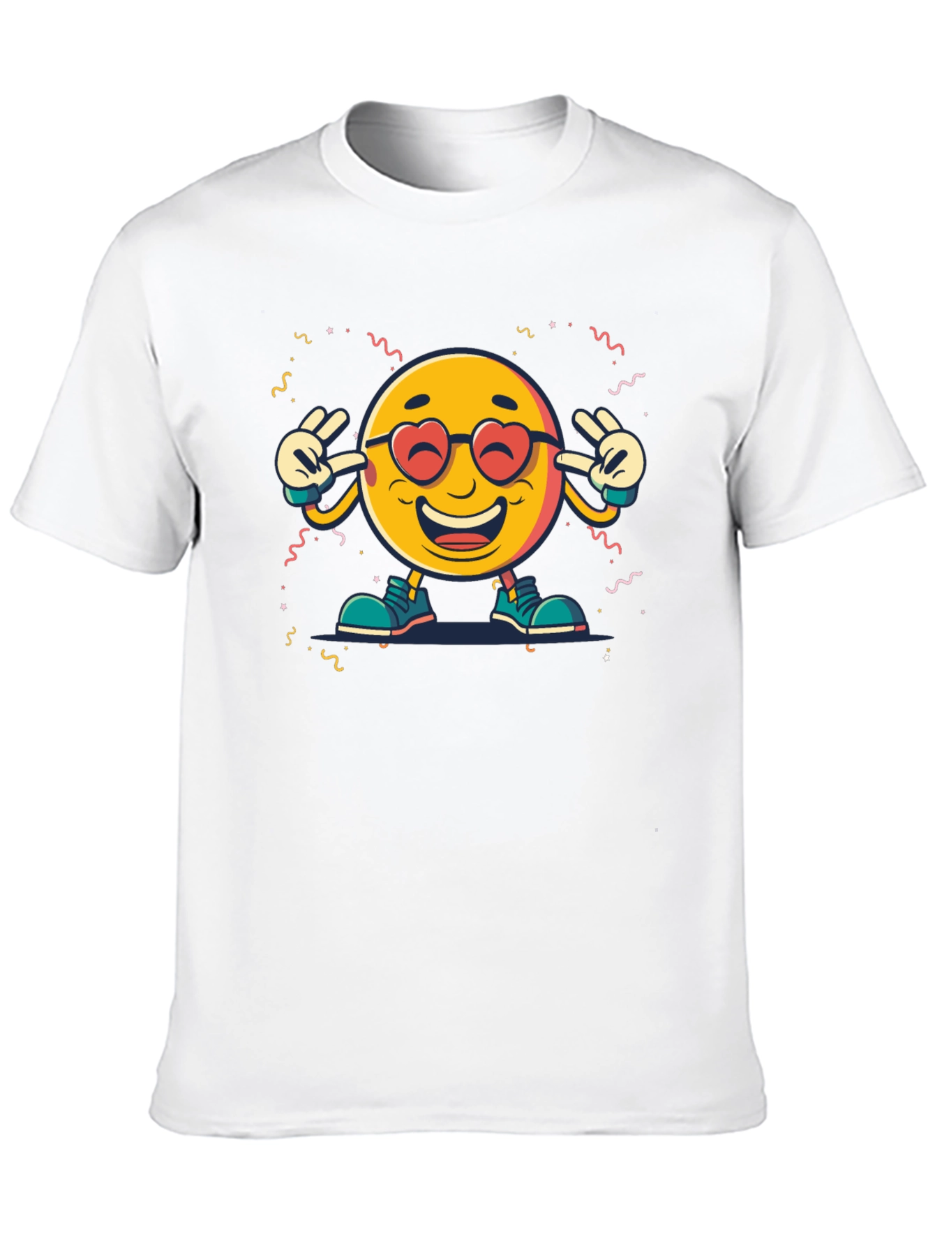Emoji Graphic Print Black T-Shirt