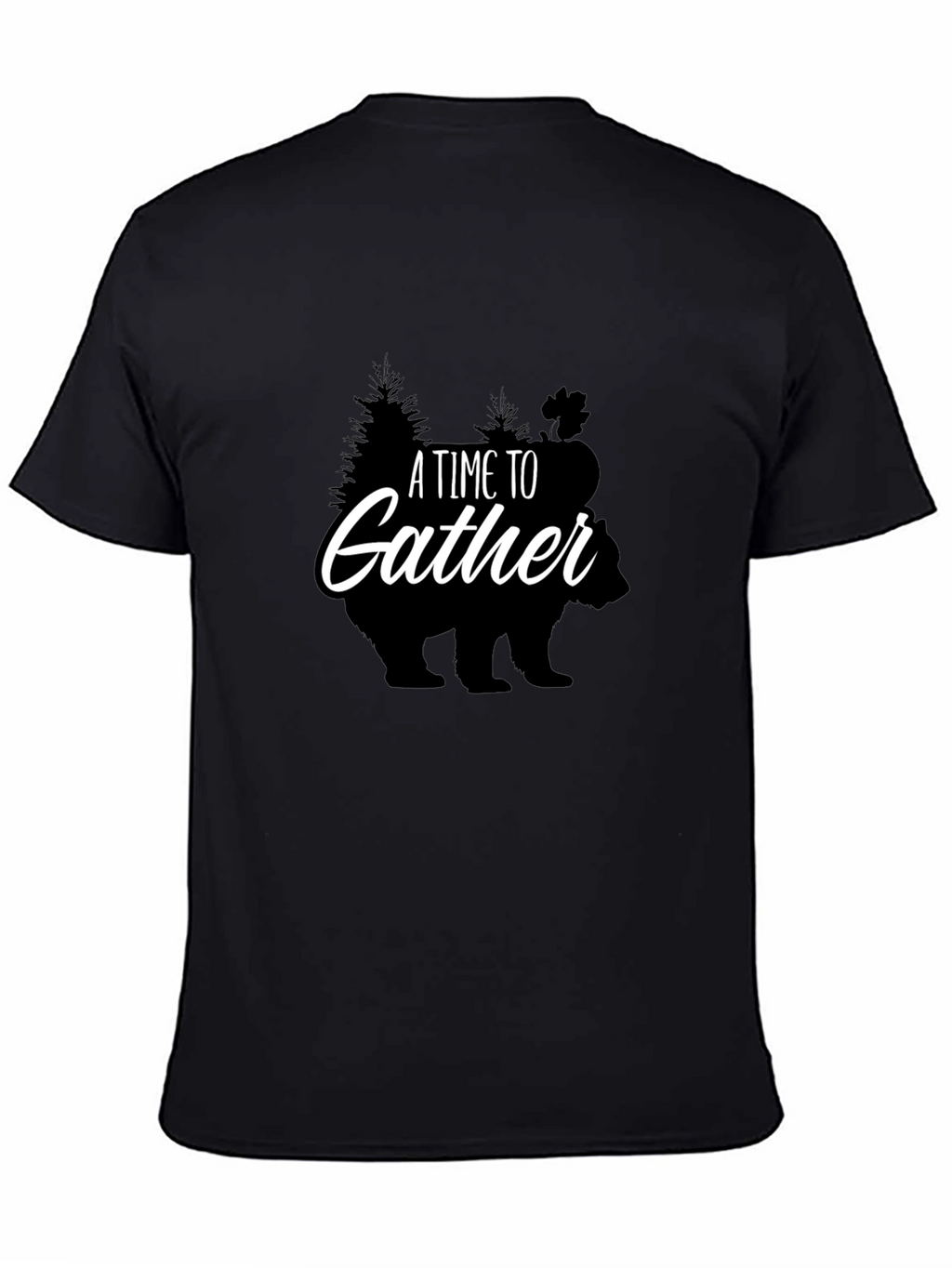 Gathering Time Graphic Tee - Bear & Trees Print