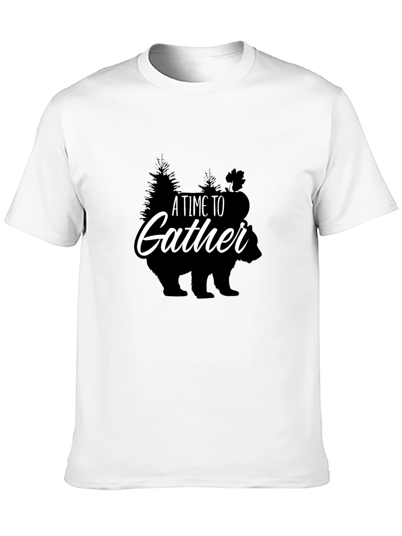 Gathering Time Graphic Tee - Bear & Trees Print