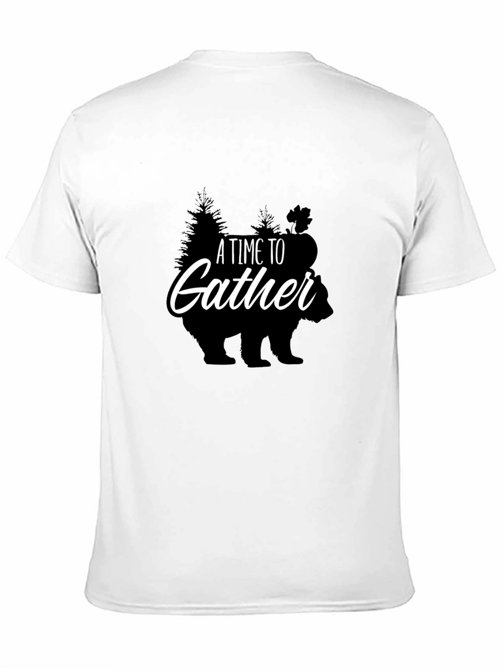 Gathering Time Graphic Tee - Bear & Trees Print