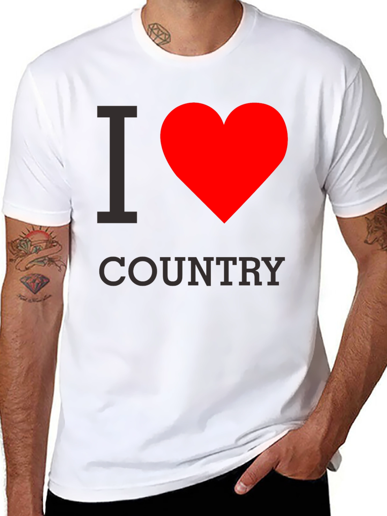 I Love Country Black Graphic Tee