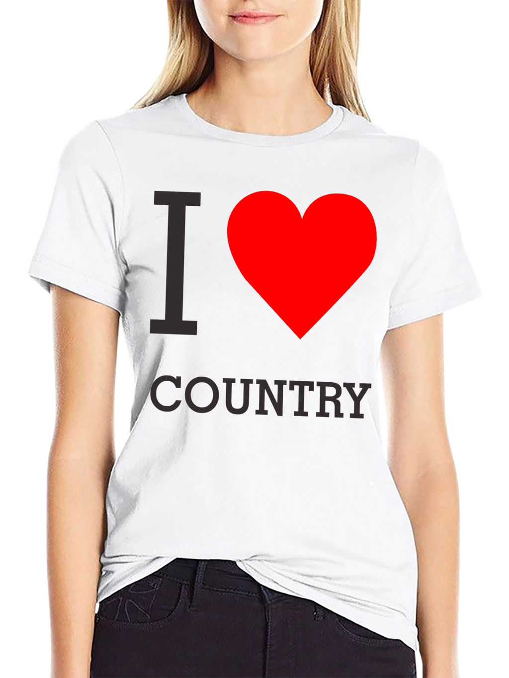 I Love Country Black Graphic Tee