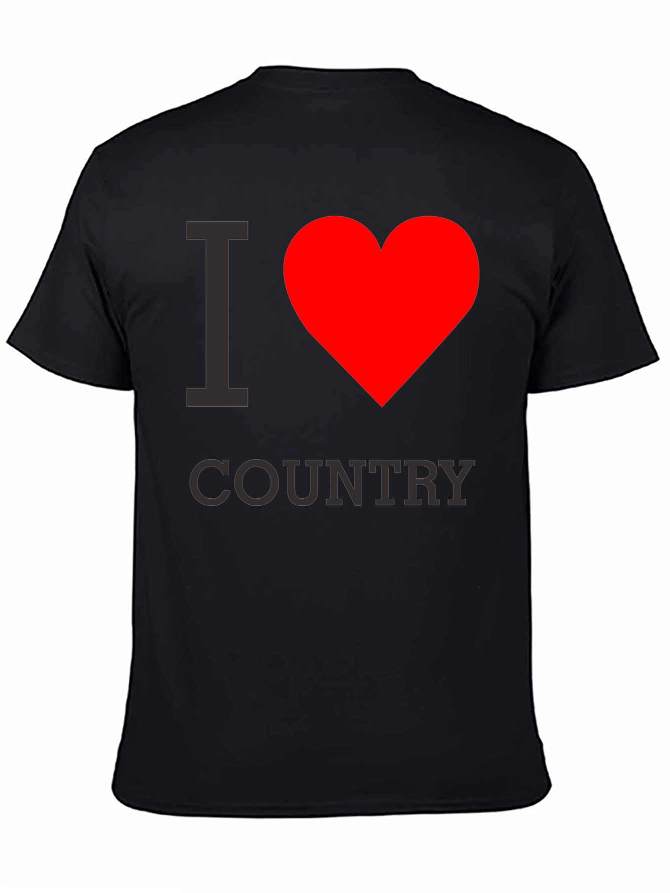I Love Country Black Graphic Tee