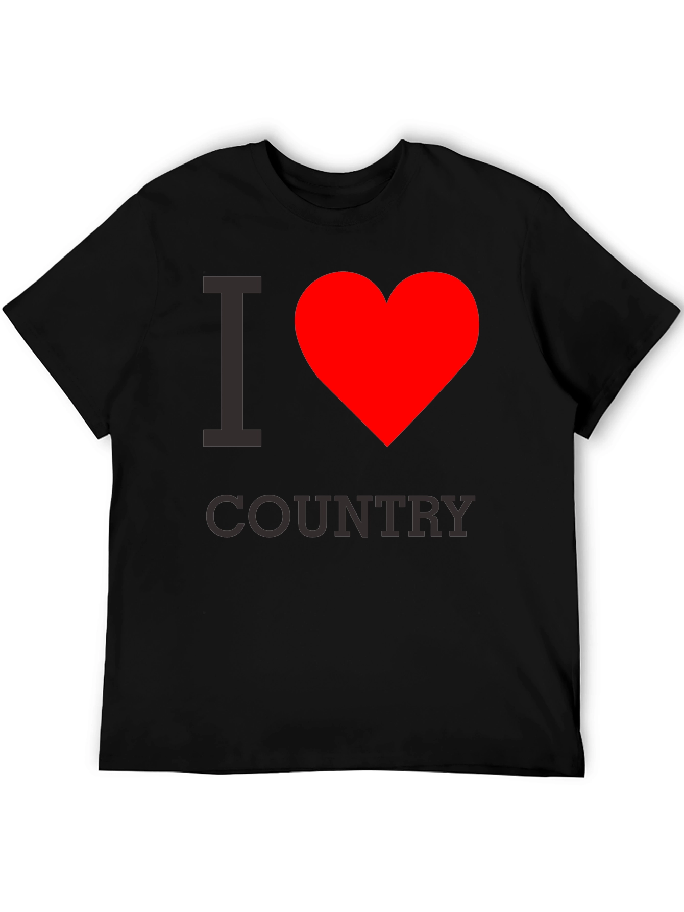 I Love Country Black Graphic Tee
