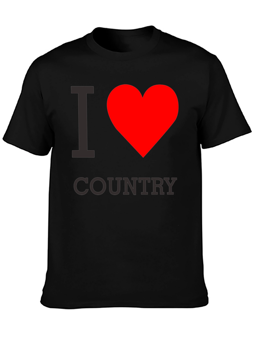 I Love Country Black Graphic Tee