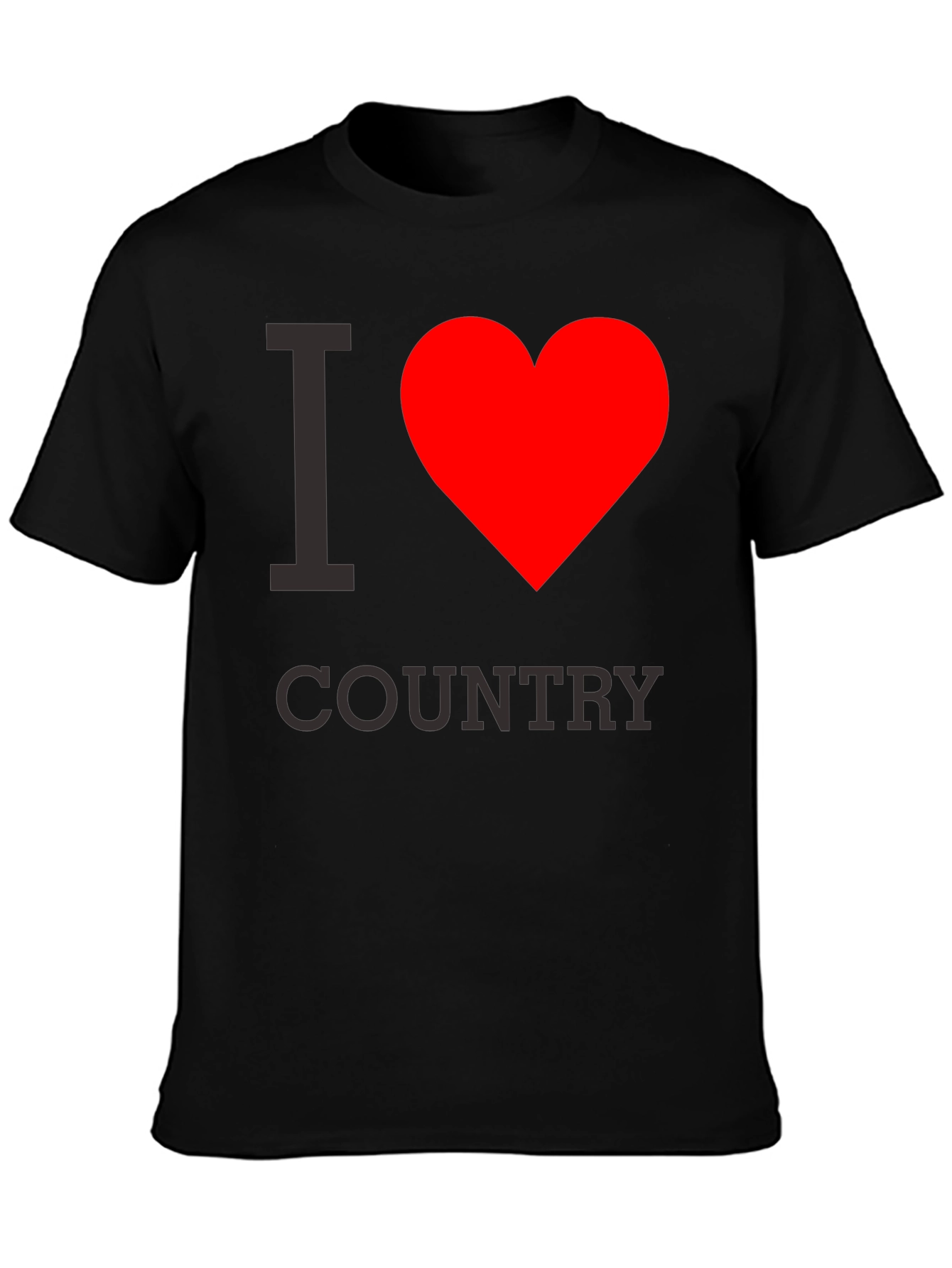 I Love Country Black Graphic Tee