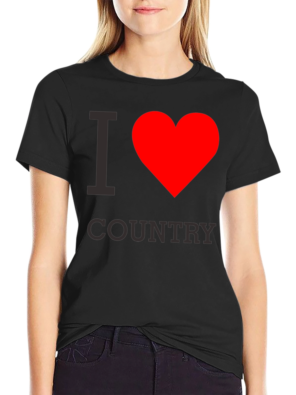 I Love Country Black Graphic Tee