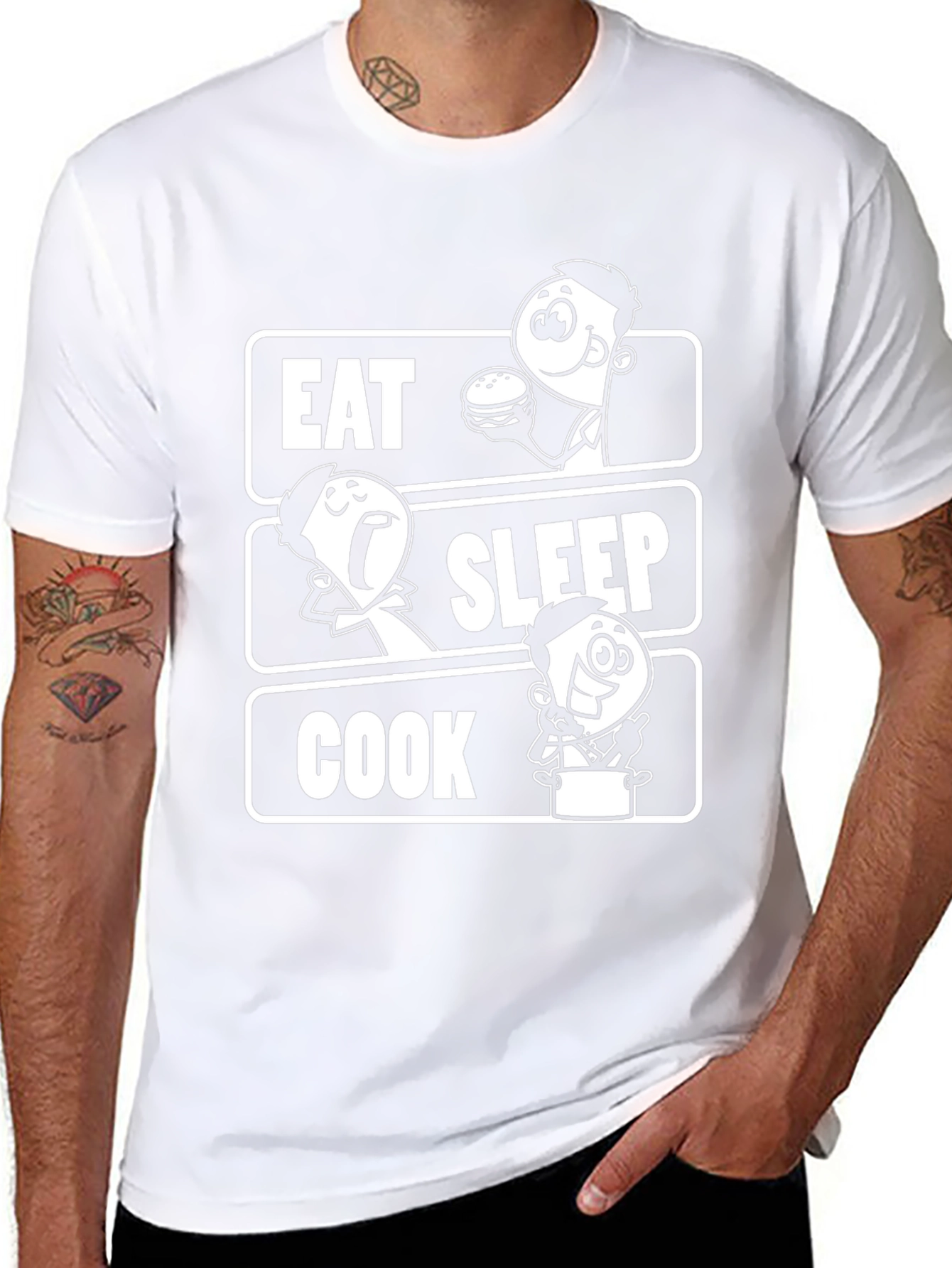 Eat Sleep Cook Graphic Tee - Chefs Humor