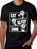 Eat Sleep Cook Graphic Tee - Chefs Humor
