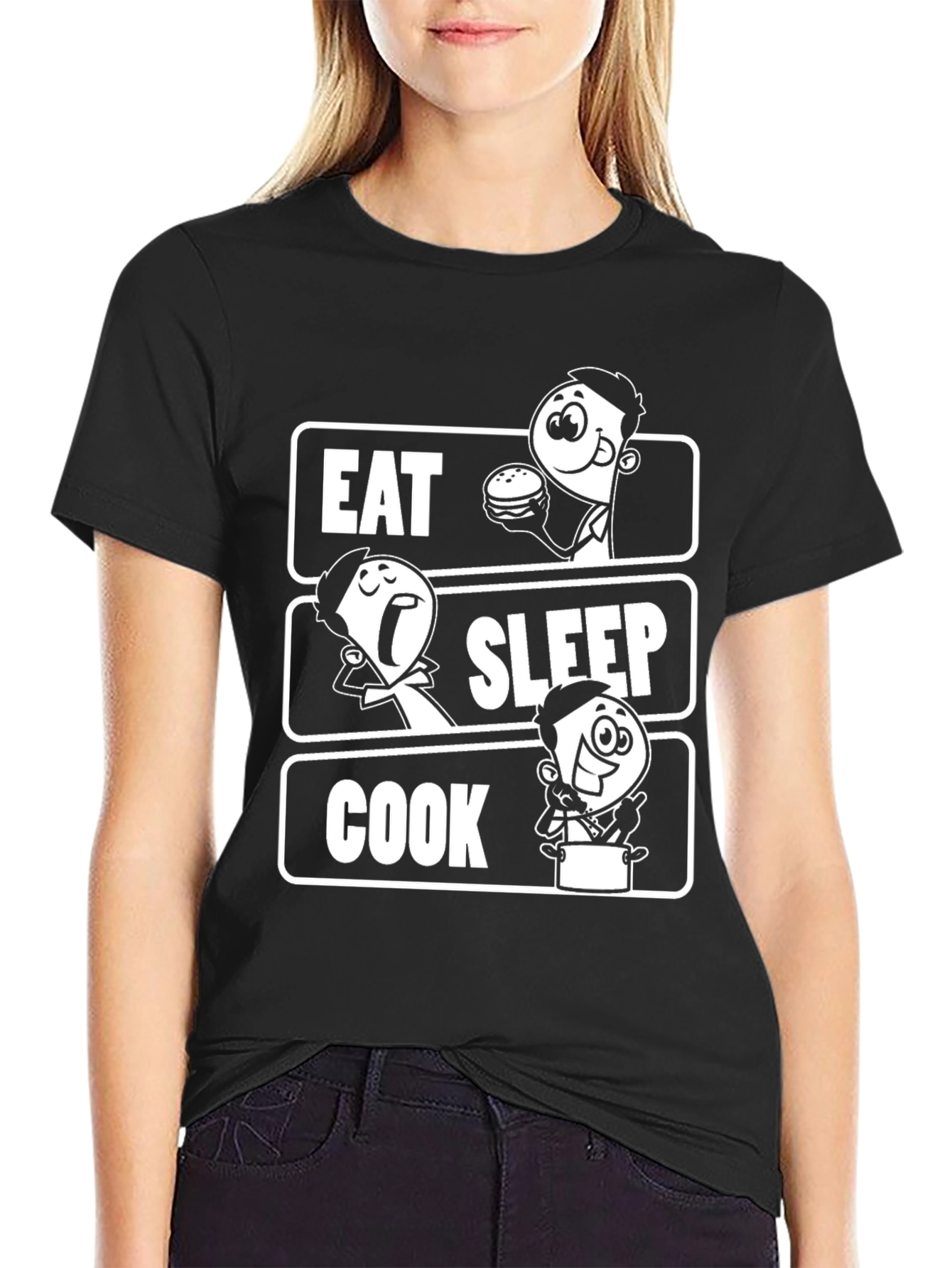 Eat Sleep Cook Graphic Tee - Chefs Humor