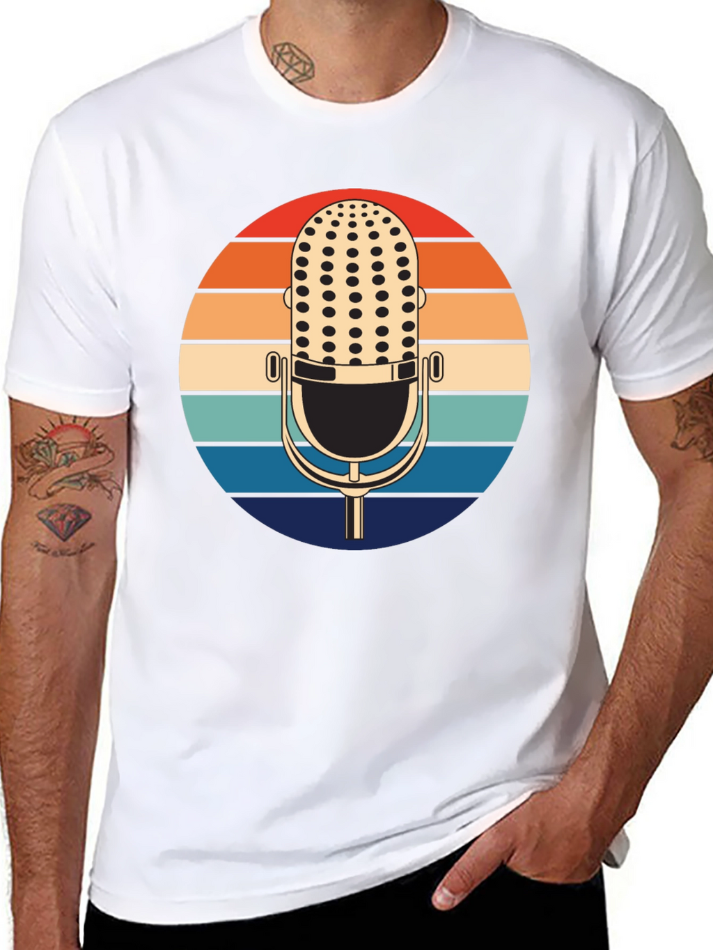Retro Microphone Sunset T-Shirt